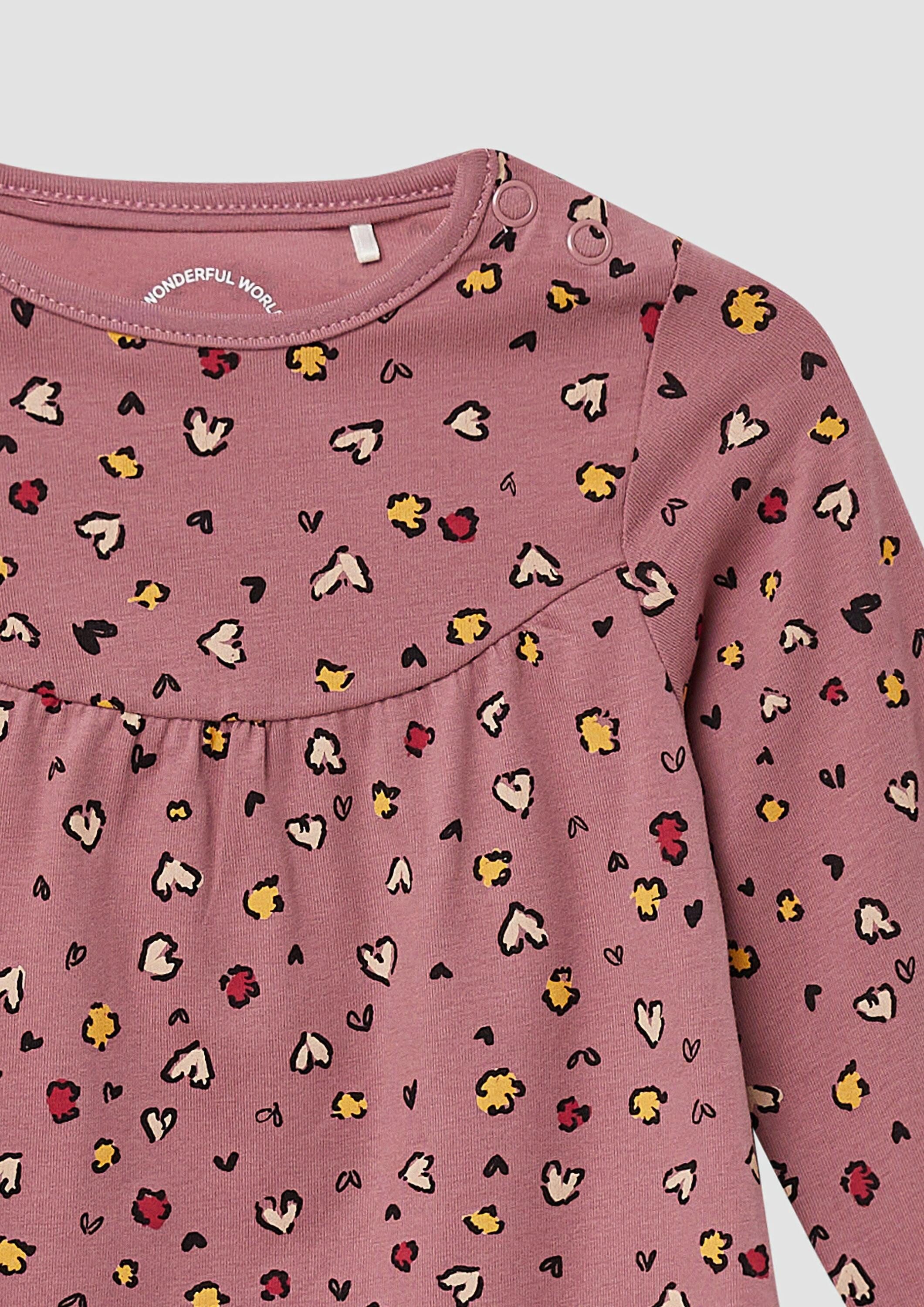 s.Oliver Minikleid Kleid Ausgestelltes Jersey-Kleid mit All-over-Print