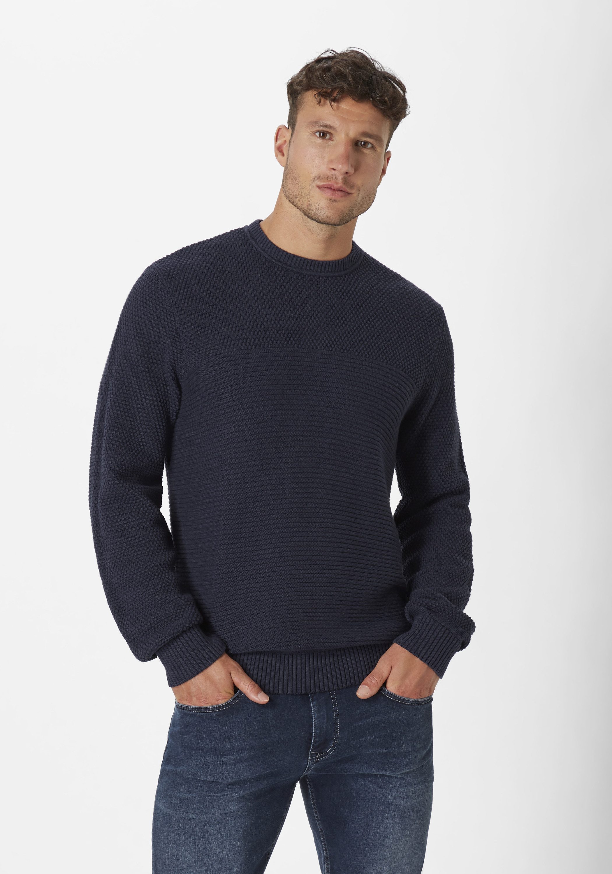 Paddock's Rundhalspullover Strickpullover aus Baumwolle mit günstig online kaufen