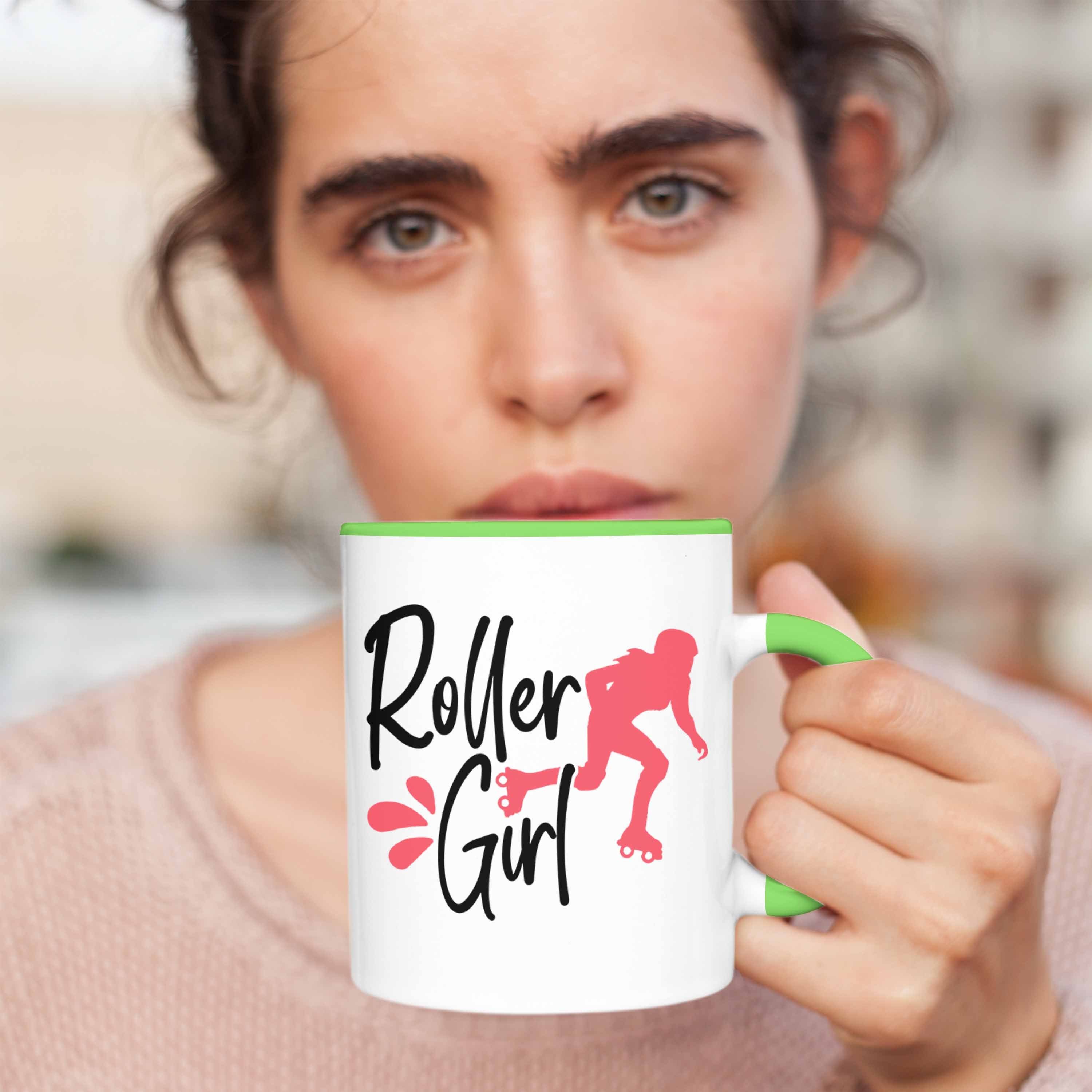 Girls Grün Rollschuh Tasse Geschenk Girl" Tasse Roller Lustige Trendation für Nostal "Roller