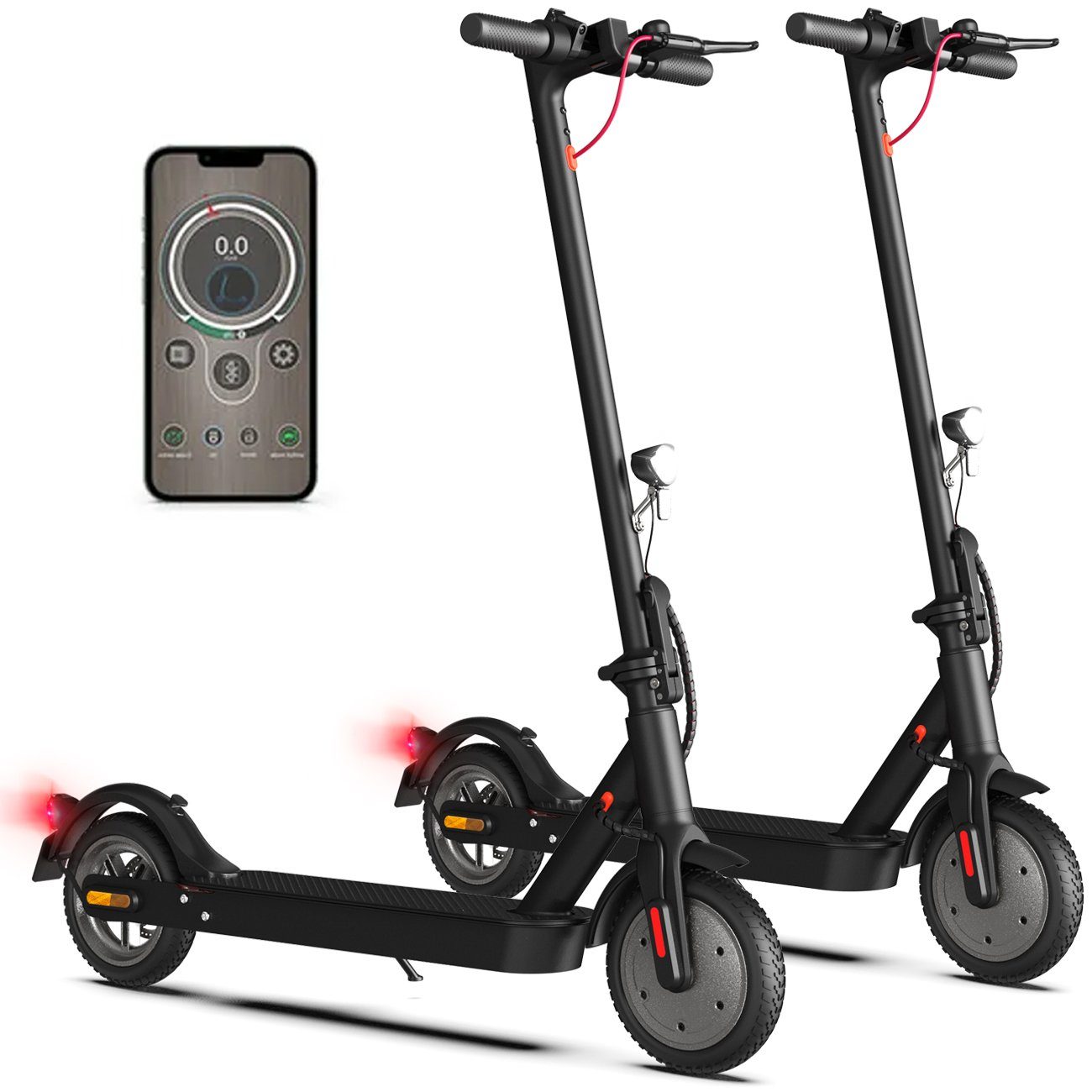 LETGOSPT E-Scooter 350W ELEKTROSCOOTER mit Straßenzulassung ABE, 8,5" E-SCOOTER, 20,00 km/h, (mit Schutzblechen), APP bis 30 km, Duales Bremssystem Faltbarer E Roller für Erwachsene 2x E9PRO E Scooter