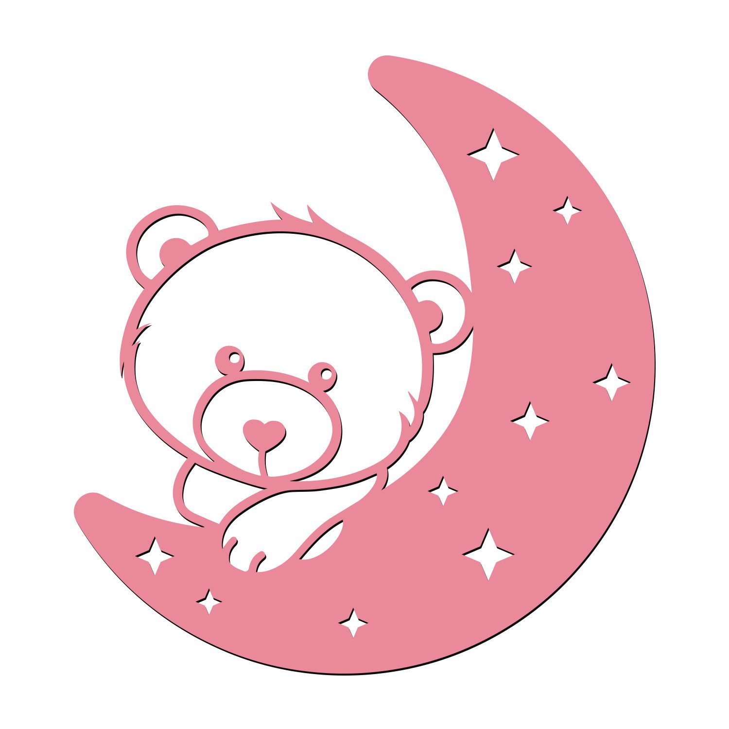 Namofactur LED Nachtlicht Bär auf Mond - Schlaflicht mit Bären Motiv für Kl günstig online kaufen