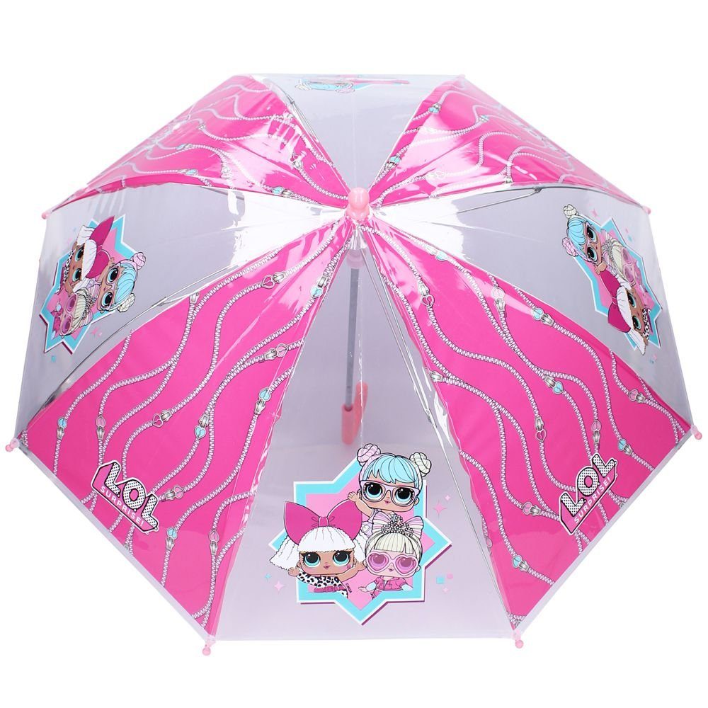 L.O.L. SURPRISE! Stockregenschirm Stockschirm rosa & transparent L.O.L. Surprise Kinder Regenschirm