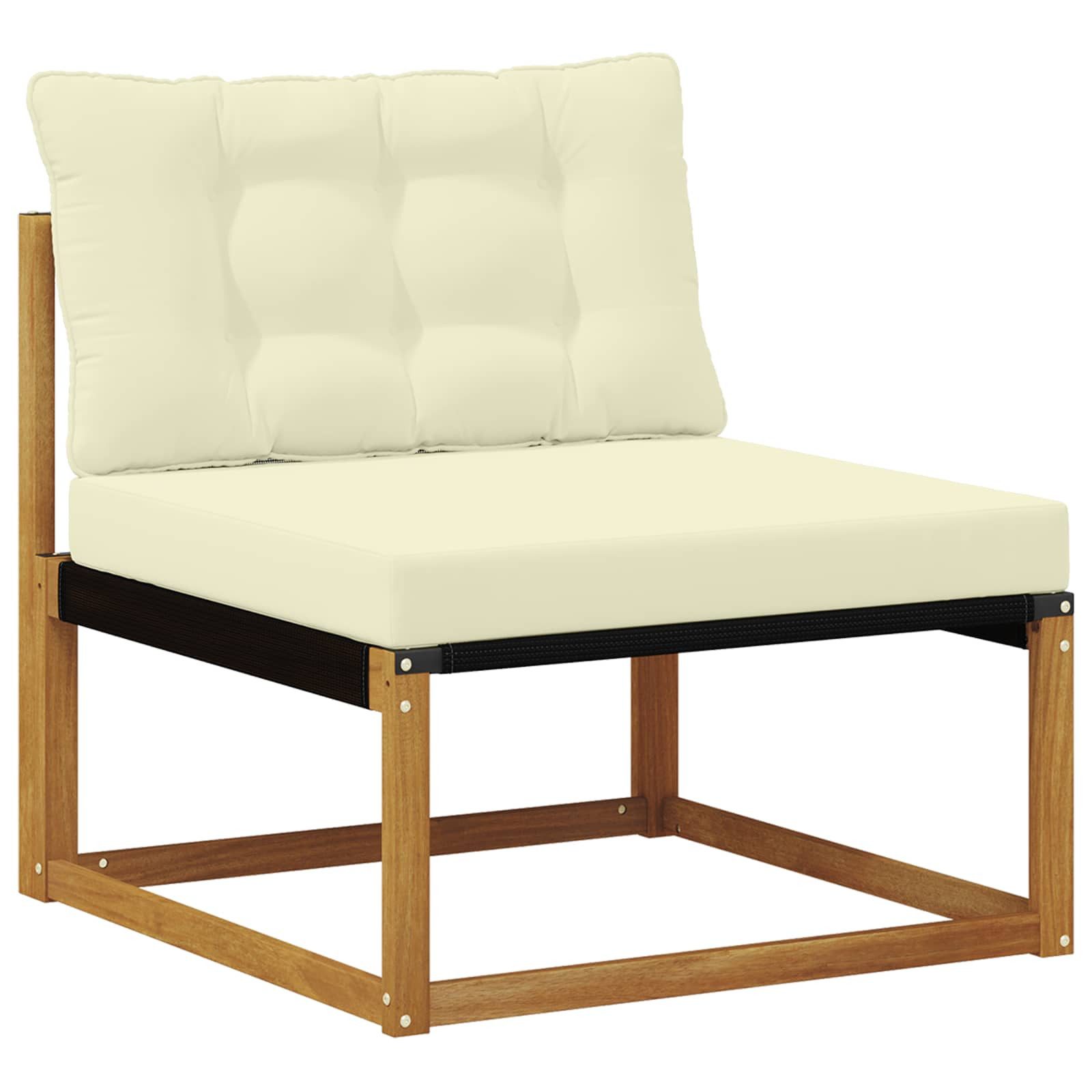 vidaXL Gartenlounge-Set Outdoor-Sofagarnitur 3 Stk. Natur und Creme, (3-tlg)