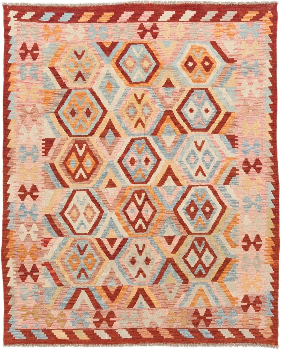 Orientteppich Kelim Afghan 168x194 Handgewebter Orientteppich, Nain Trading, rechteckig, Höhe: 3 mm