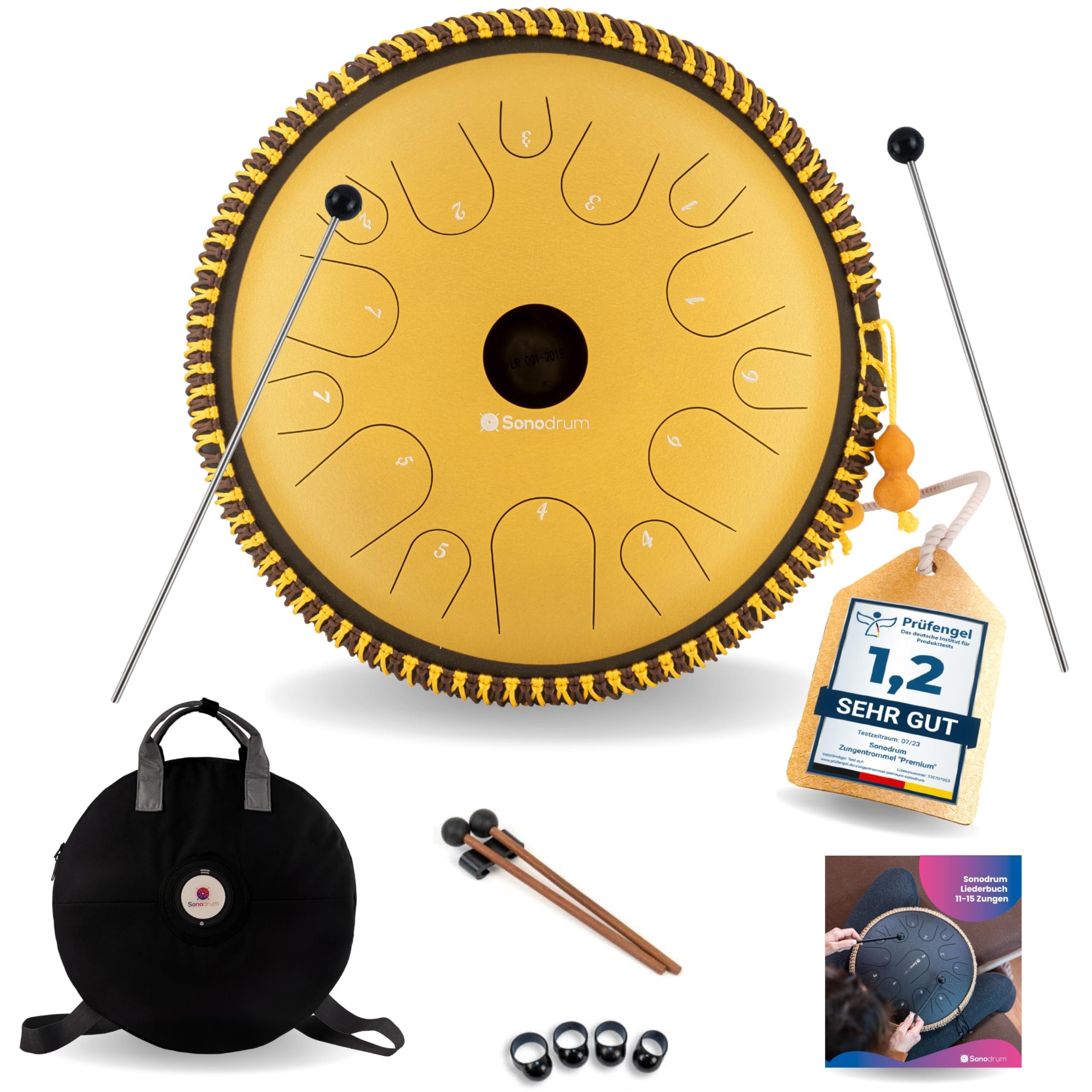 Steel Tongue Drum Zungentrommel "Exclusive" C-Dur - 38 cm groß, 14 Töne