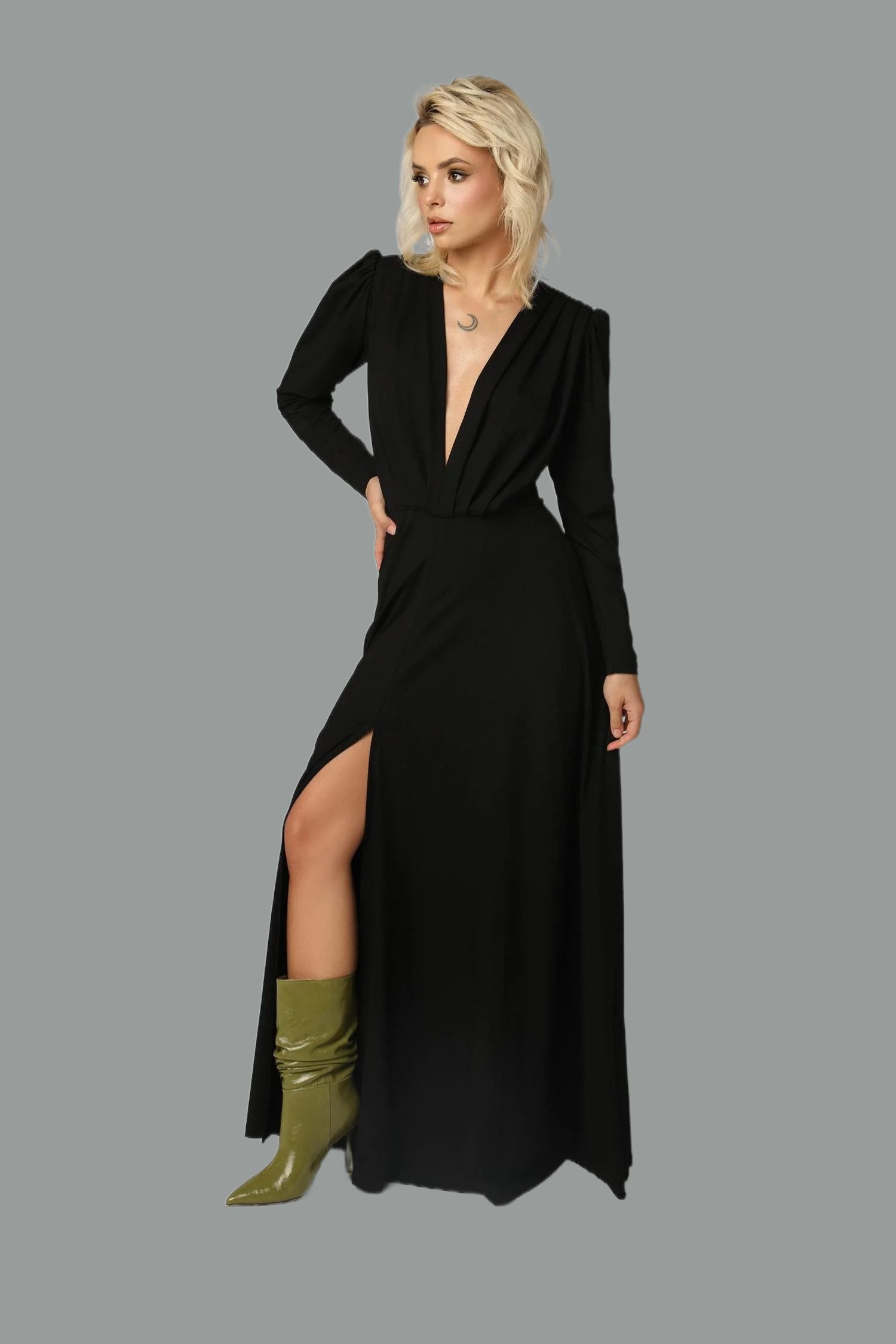 MADNEZZ Trägerkleid Sukienka Pat - czerń – Bild 2 von 3