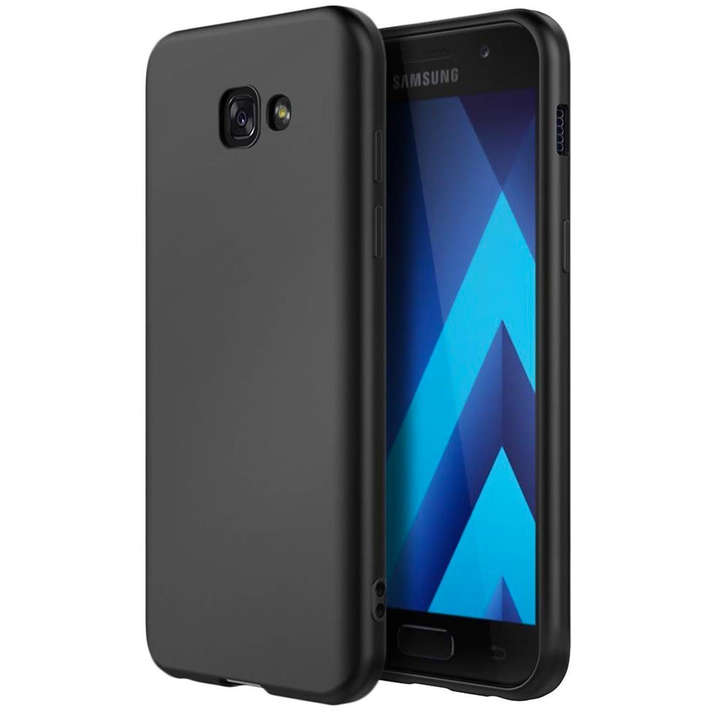 CoolGadget Handyhülle »Black Series Handy Hülle für Samsung Galaxy A3 2017«  4,7 Zoll, Edle Silikon Schlicht Robust Schutzhülle für Samsung A3 2017 Hülle