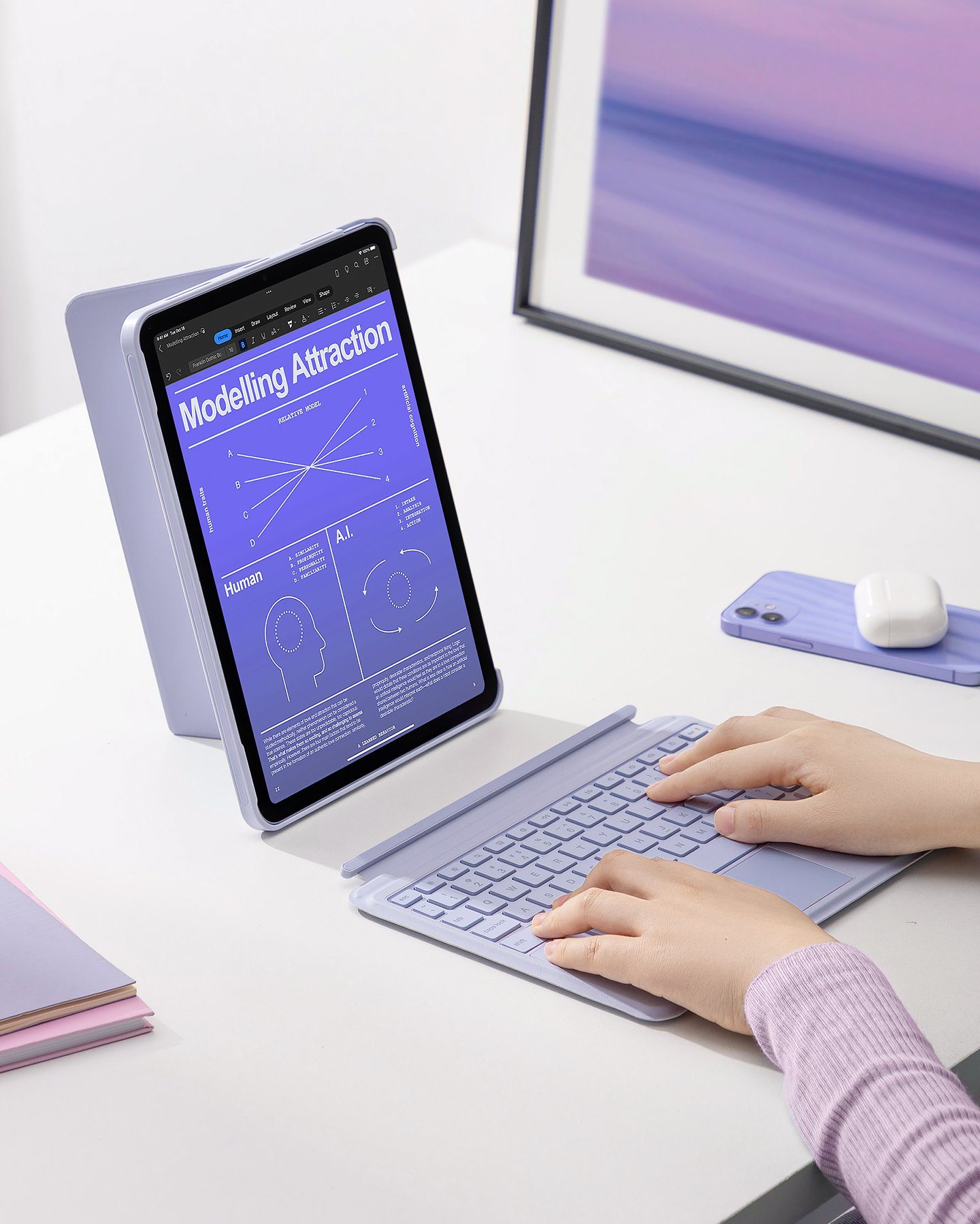 Inateck für 2025 iPad Air Pro 10.9/11/12.9/13 Zoll iPad-Tastatur (Bluetooth Tastaturhülle,Hoch-/Querformat Ständer)