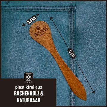 Schrader Reinigungsbürste S1400201, Tiegelbürste - Plastikfrei - mit Borsten aus Naturhaar -, für Leder, Kunstleder und Textilien - Made in Germany