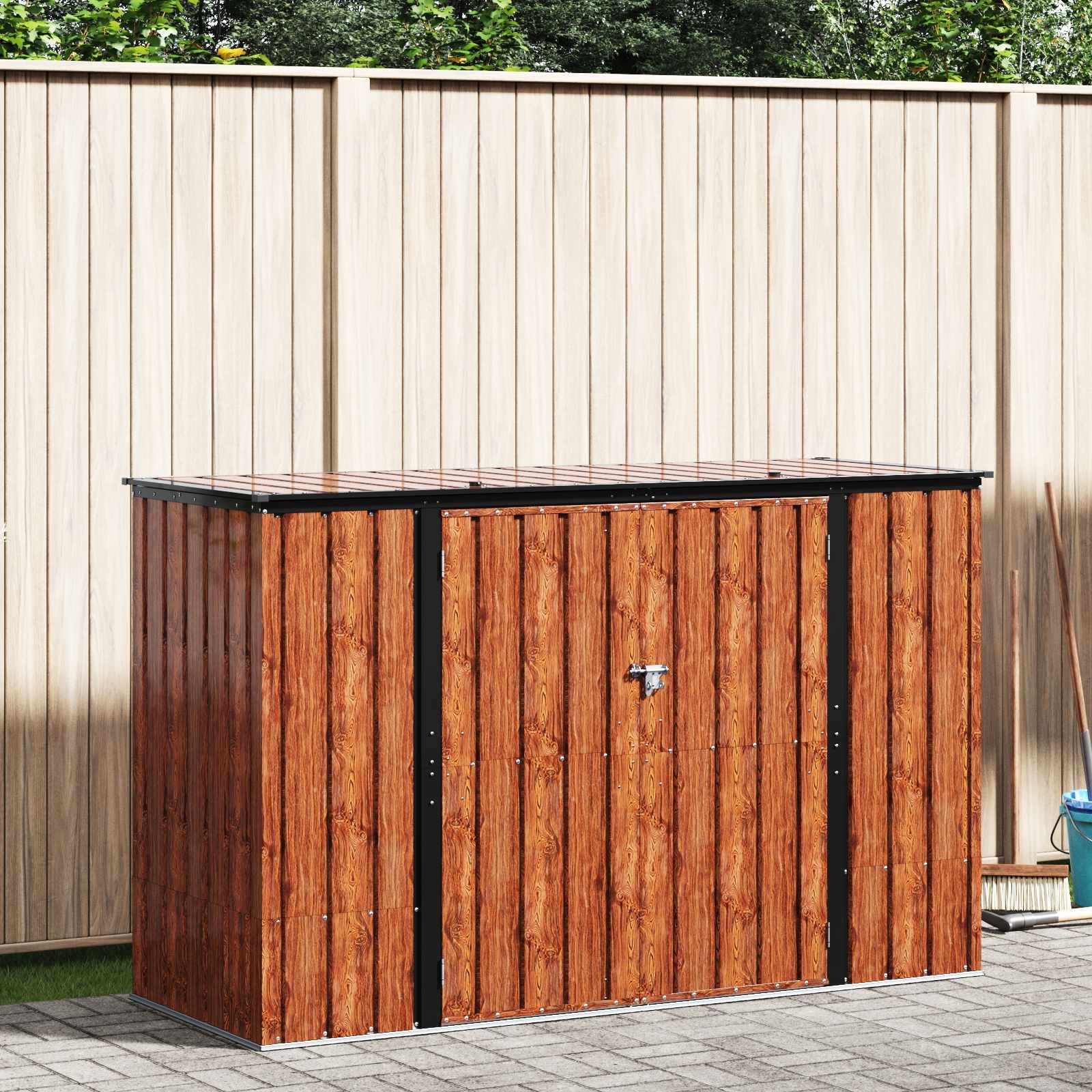 vidaXL Gartenhaus Gartenlagerbox Braun 214 x 82 x 132 cm Stahl – Bild 2 von 5