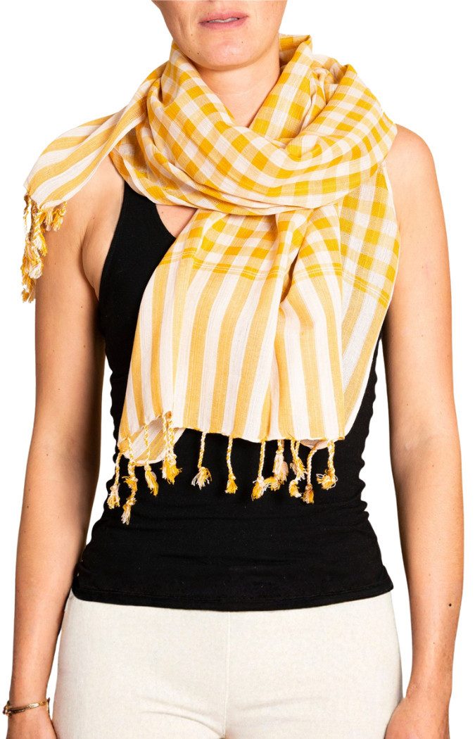 PANASIAM Karotuch Krama Schal aus gewebter Baumwolle in verschiedenen Designs, traditioneller kambodschanisches Tuch bis 95 Grad waschbar