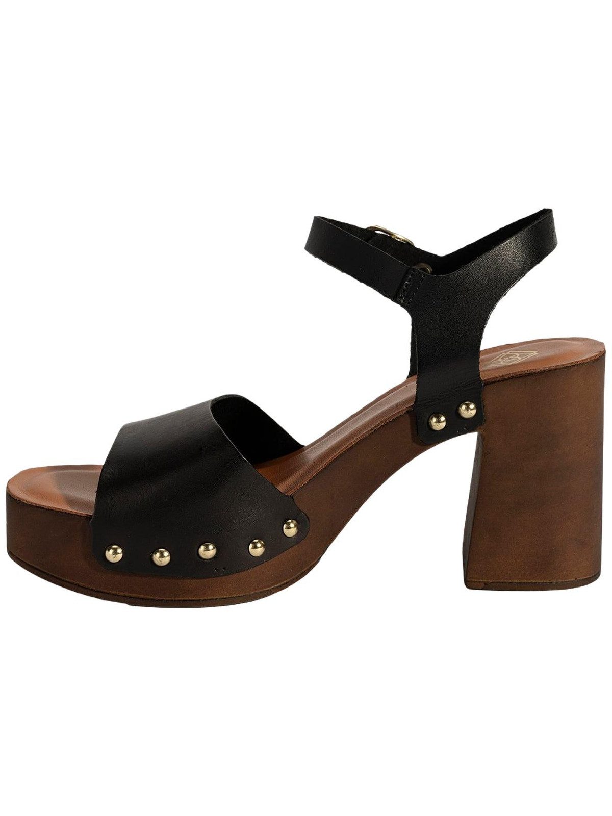 Desa Desa Damen-Ledersandalen – Plateauabsatz, Schnallenverschluss Slipper – Bild 3 von 5
