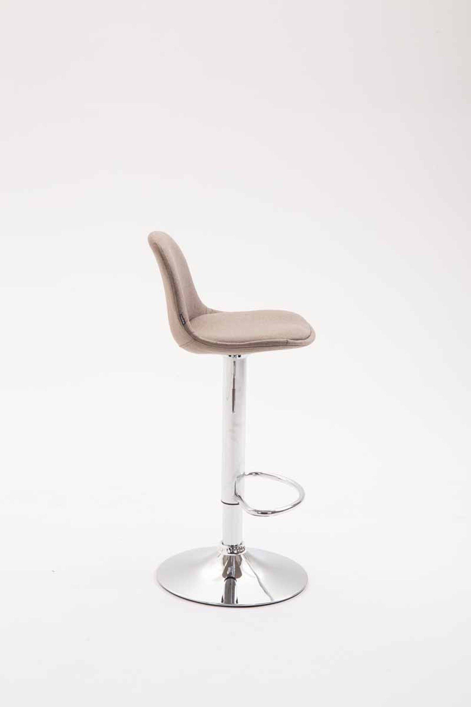 Theke angenehmer (Barstuhl Sitzfläche: TPFLiving 360° Rückenlehne Metall drehbar & und chrom und bequemer - Hocker Barhocker Gestell Küche Fußstütze mit Taupe Stoff - höhenverstellbar), für Kilian