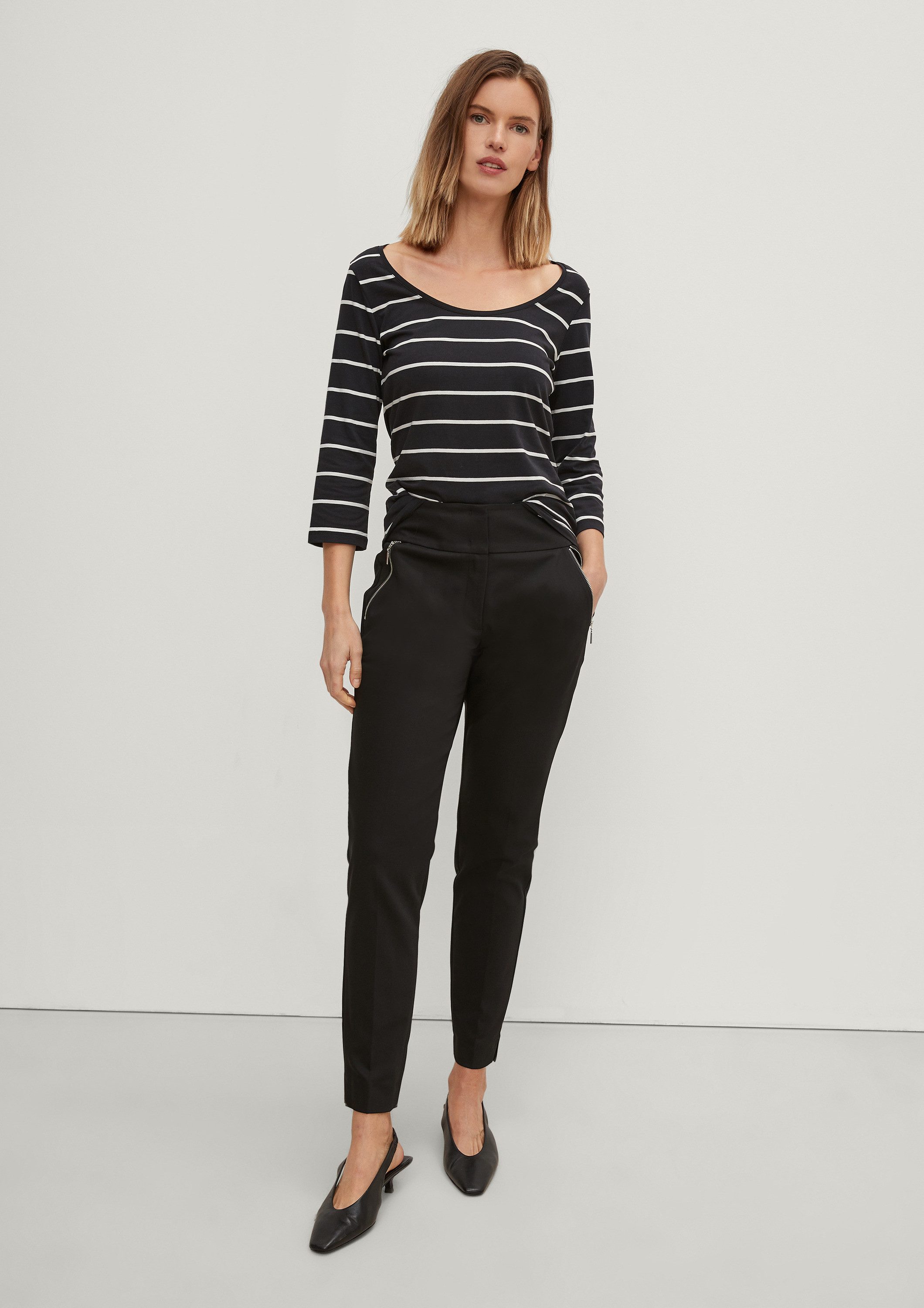 comma 7/8-Hose Hose Slim: Cigarette Pants