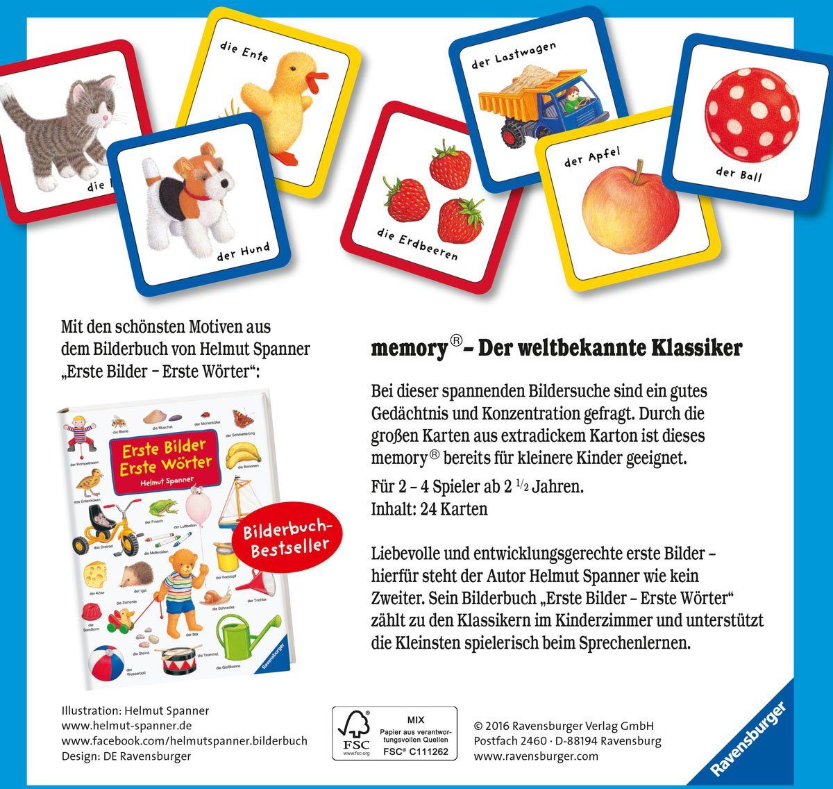 Made Erste Spiel, FSC® Wörter Bilder Ravensburger in Europe - Kinderspiel weltweit; Erste - Wald schützt memory®,