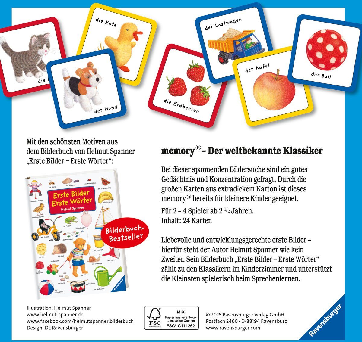 Ravensburger Spiel Erste Bilder Erste Wörter memory®, Kinderspiel, Made in Europe