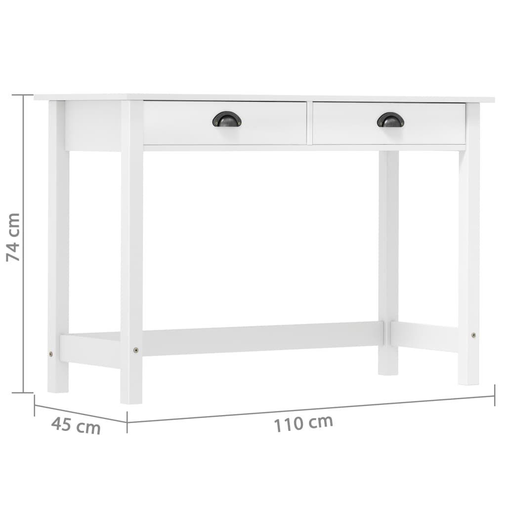 furnicato Konsolentisch cm mit Kiefernholz Beistelltisch Schubladen (1-St) 110x45x74 Hill 2