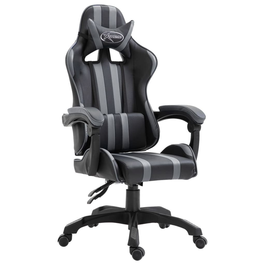 vidaXL Gaming-Stuhl Gaming-Stuhl Grau Kunstleder (1 St) Grau | Grau