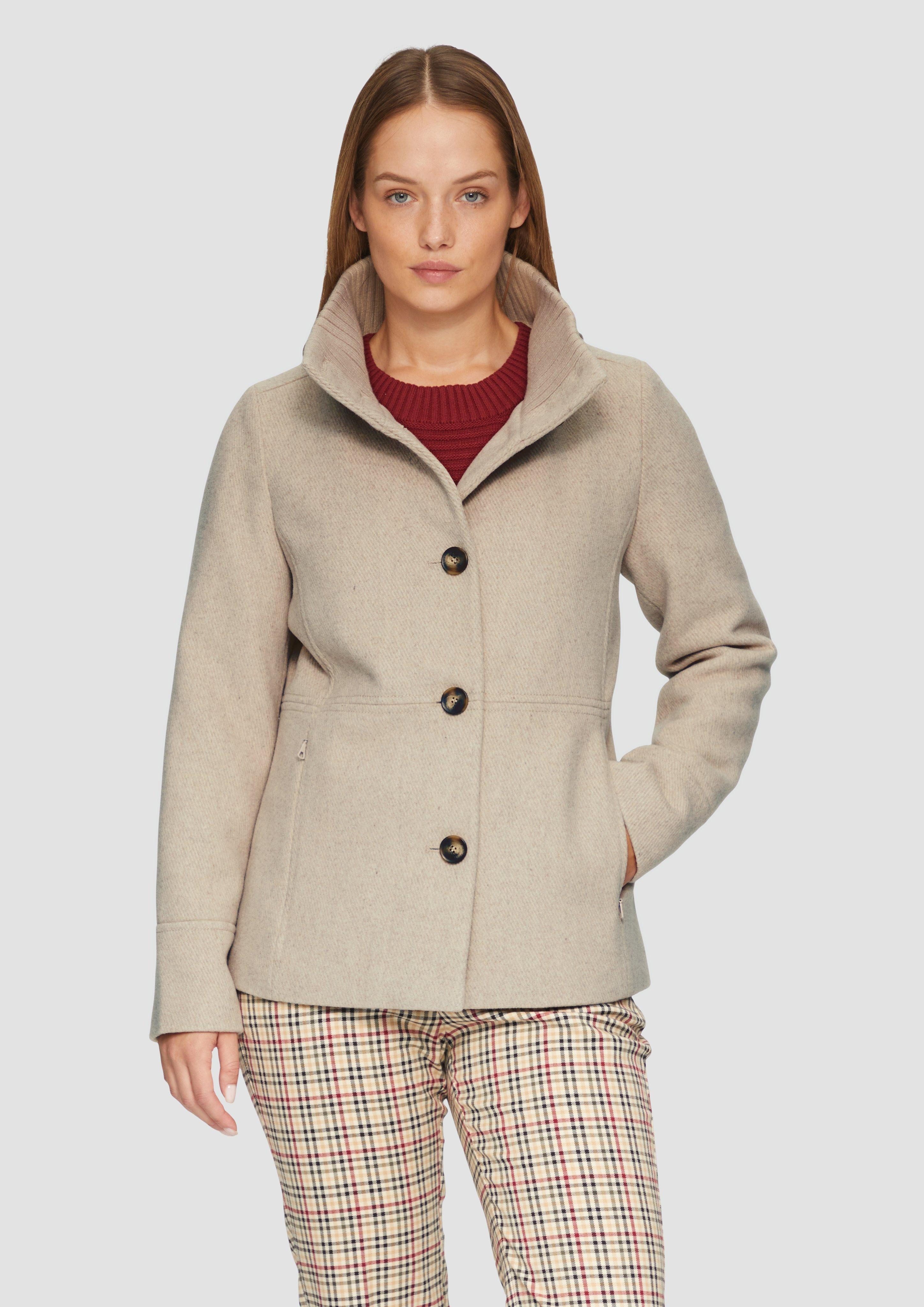 s.Oliver Funktionsjacke Twilljacke mit Strick-Stehkragen und günstig online kaufen