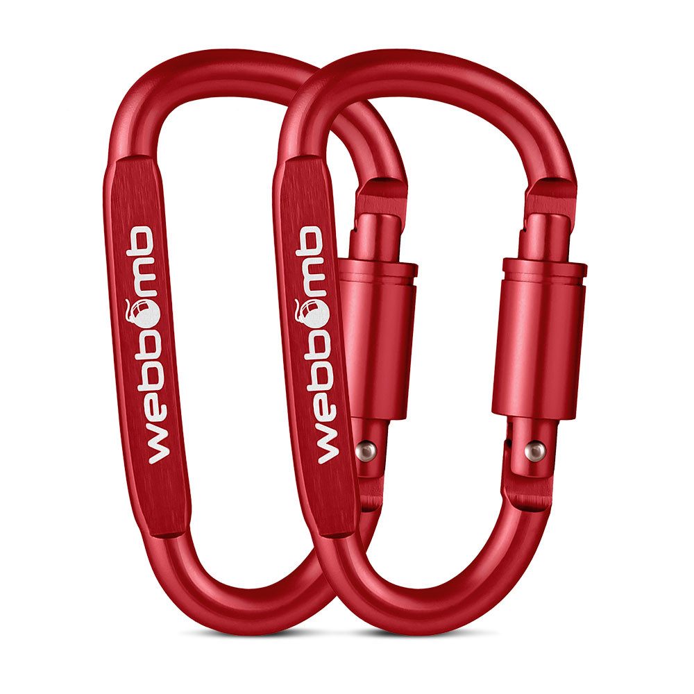 WEBBOMB Karabiner Haken 8 cm Karabinerhaken Schraubkarabiner für Camping Sport Wandern, (2 St)