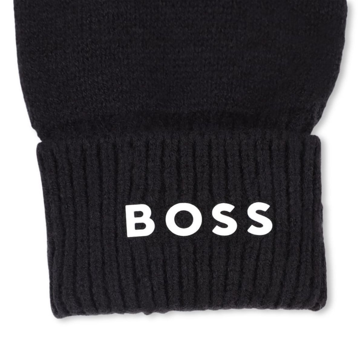 Boss Kidswear Strickhandschuhe BOSS Kidswear Strickhandschuhe „Logo Cuff“ – Schwarz
