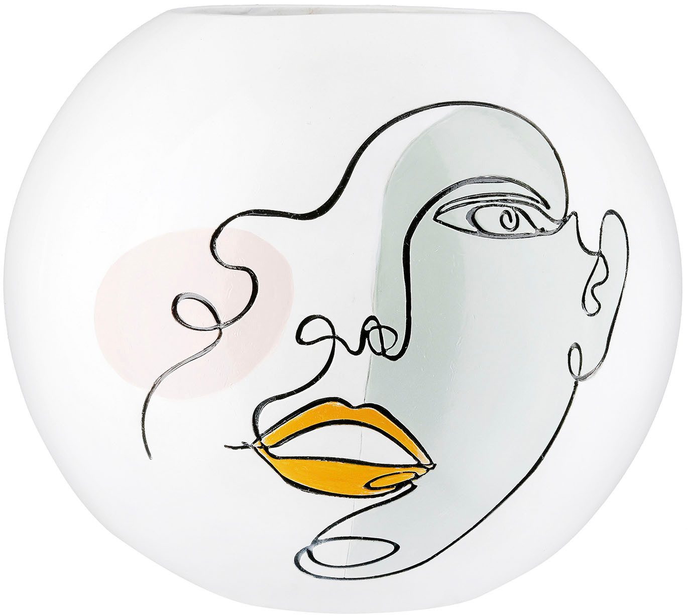 Casablanca by Gilde Tischvase Kugelvase rund Voir weiß H. 21,5 cm (1 St)