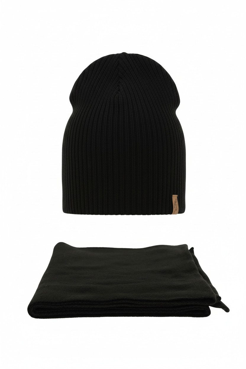 Diademita Schal Damen Winterset – Mütze und Schal, Schwarz Fena, (Set)