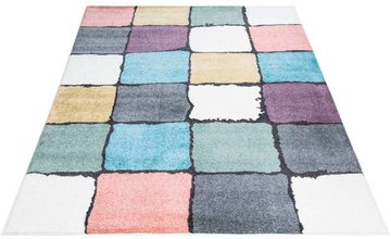 Teppich YOUNG919, Carpet City, rechteckig, Höhe: 11 mm, Bunter Kinderteppich mit Karo-Muster