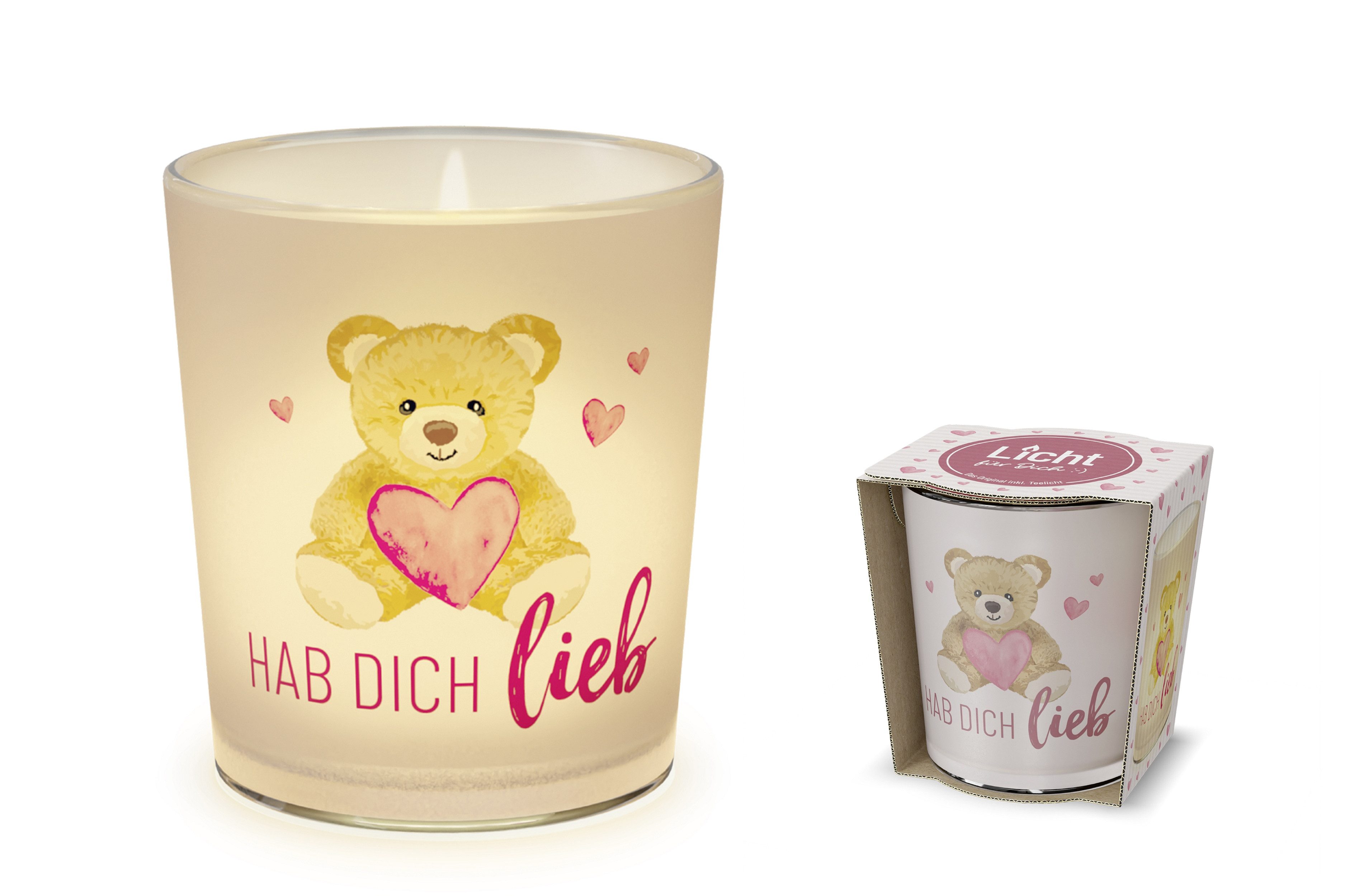 La Vida Teelichthalter Windlicht Glas Teelichthalter Geschenk für Dich la vida Teddy 6403891