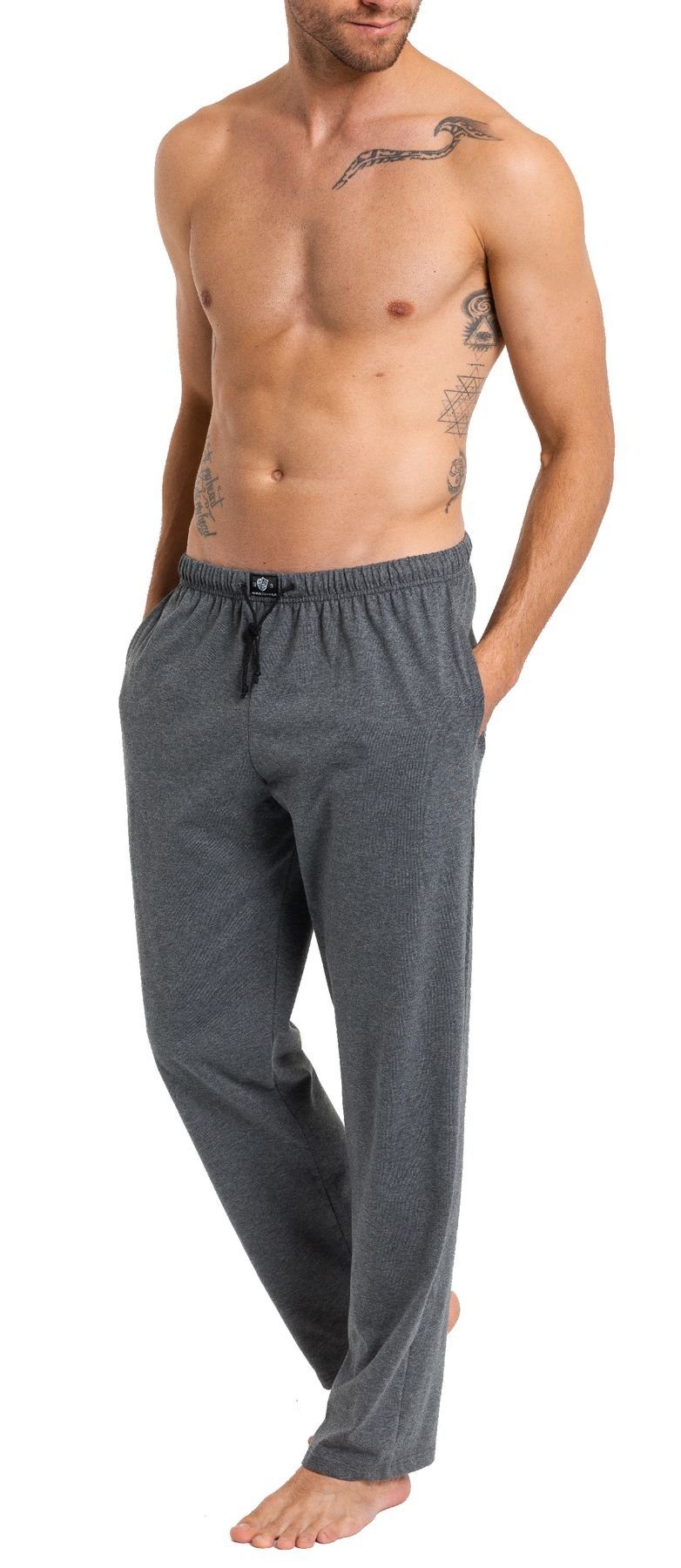 HAASIS Bodywear 1919 Pyjamahose 77116873-carbon hochwertige Passform Boxershorts Herren Jerseyhose (1-tlg) Herren in optimaler