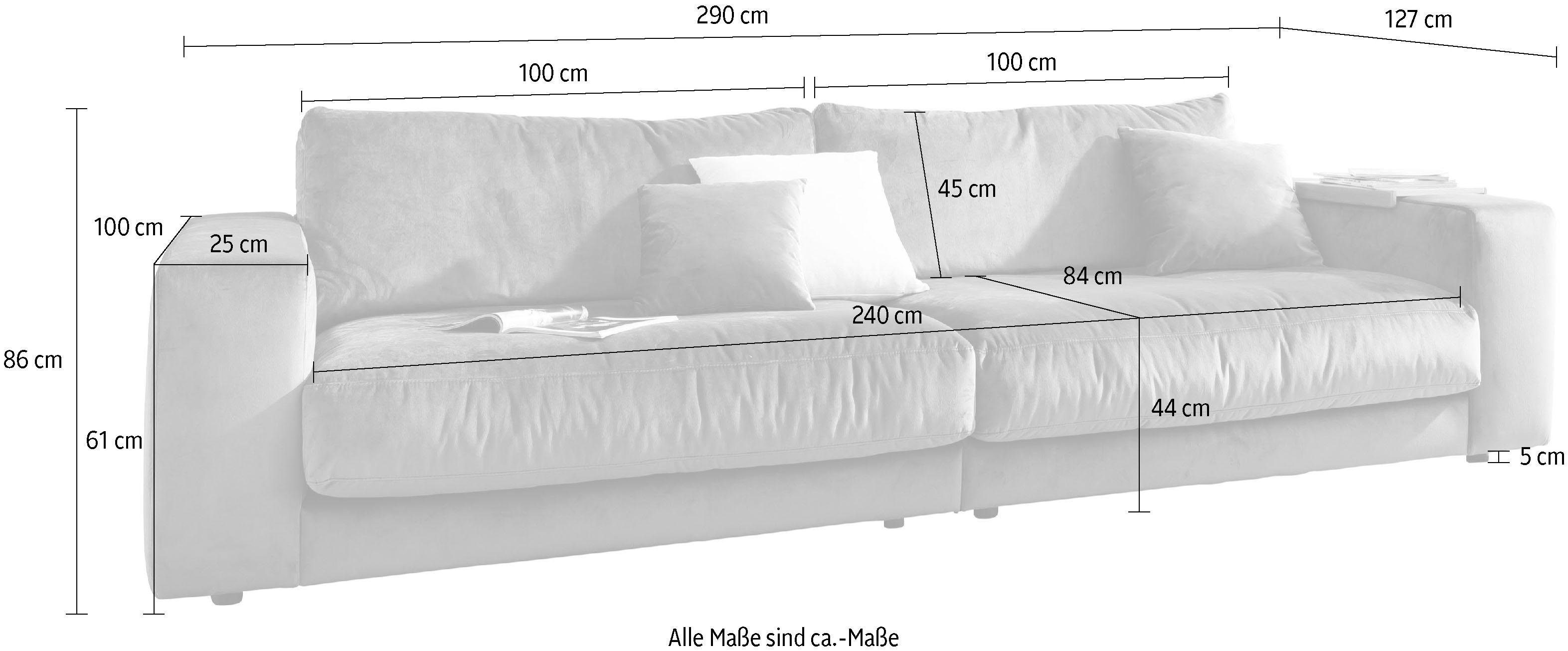 3C Candy Big-Sofa Enisa auch aufstellbar aus Modulen, silber II, individuell daher bestehend