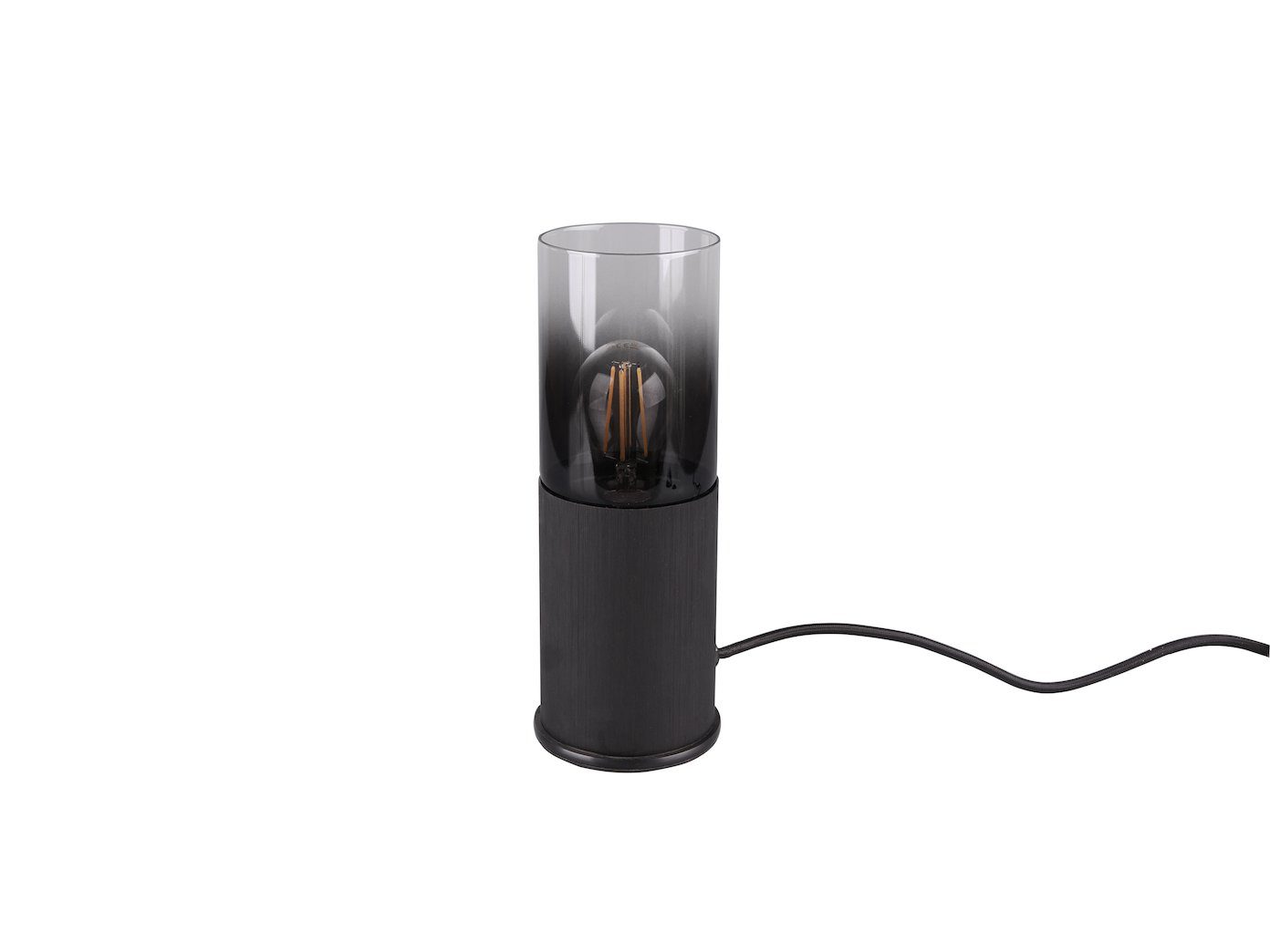 Schwarz Warmweiß, für wechselbar, kleine Rauch-glas Tischbeleuchtung Fensterbank LED Tischleuchte, mit LED Lampenschirm meineWunschleuchte