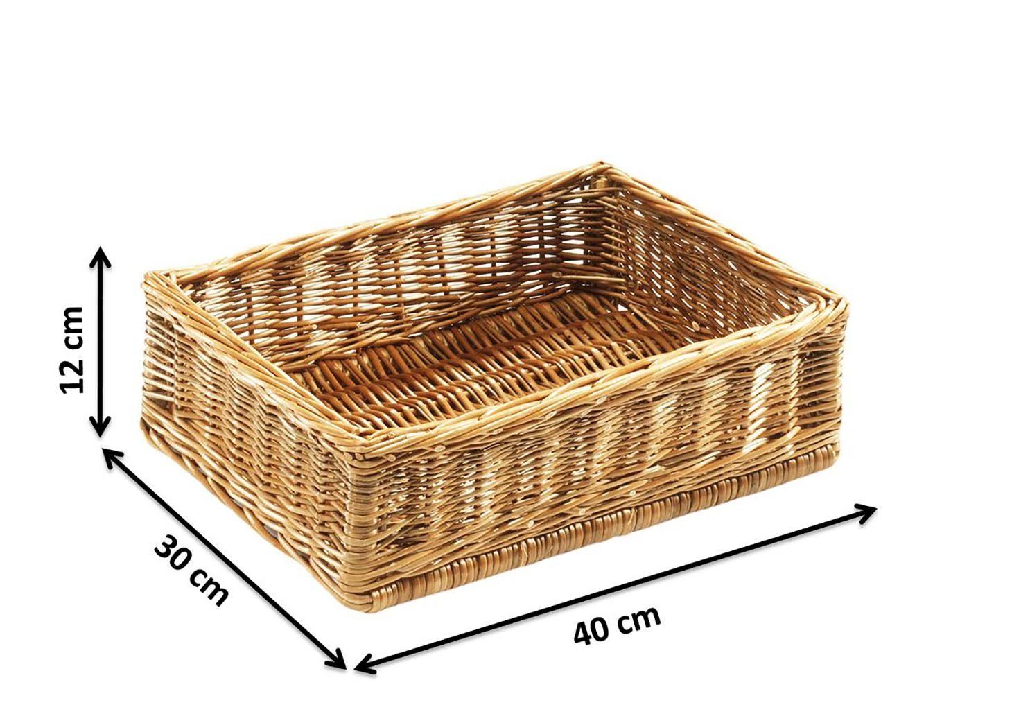 Weide Auslagekorb eckig cm 40x30x12 Ausstellkorb Kobolo Aufbewahrungskorb