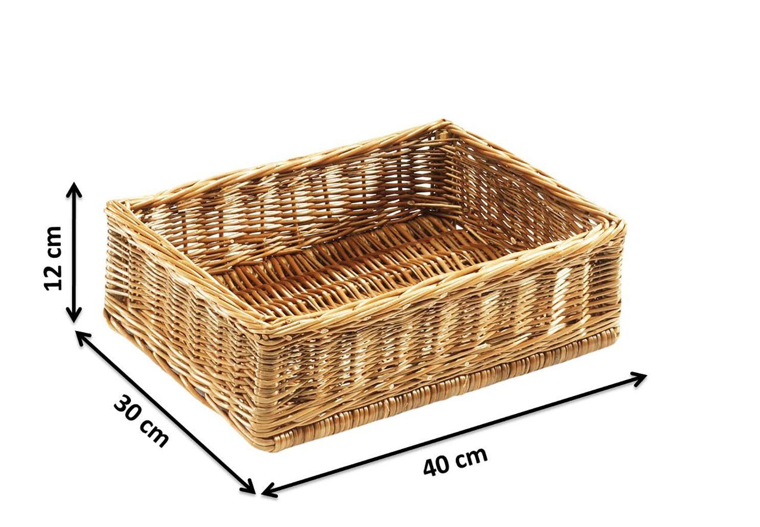 Kobolo Aufbewahrungskorb Auslagekorb Ausstellkorb eckig Weide 40x30x12 cm günstig online kaufen