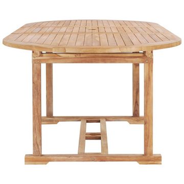 vidaXL Garten-Essgruppe 7-tlg Garten-Essgruppe 150-200 x 100 x 75 cm Massivholz Teak Ausziehti