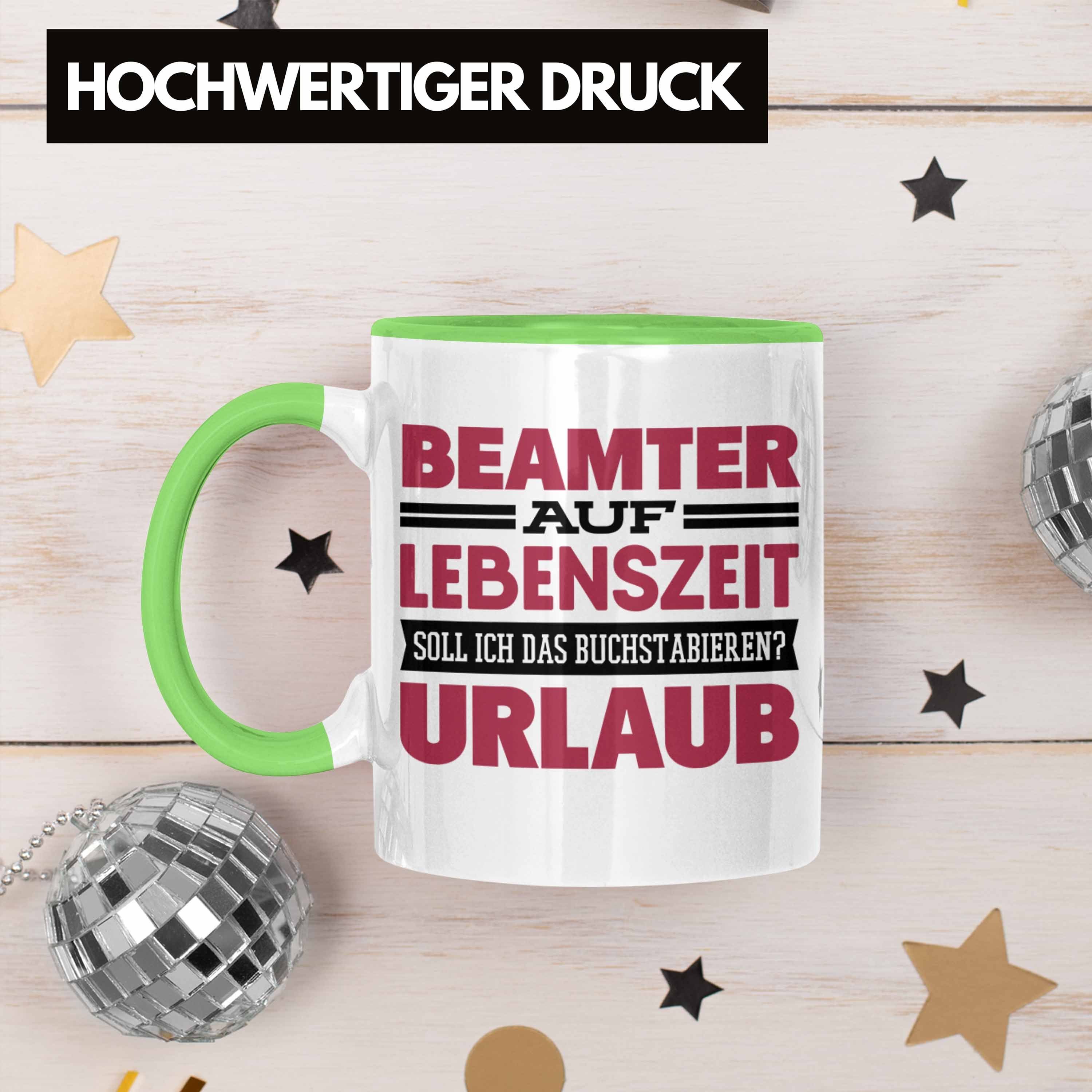 Trendation Tasse Tasse Grün Trendation Lebenszeit Geschenk - Pension Auf Beamter