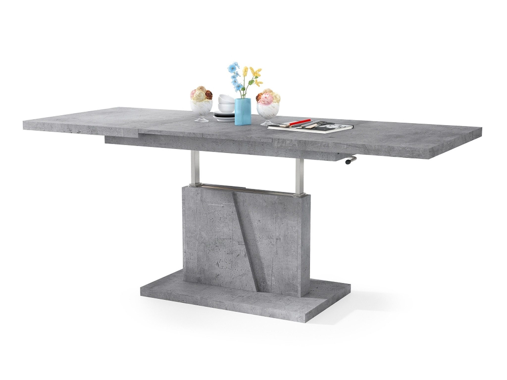 Mazzoni Couchtisch Grand Noir Beton stufenlos günstig online kaufen
