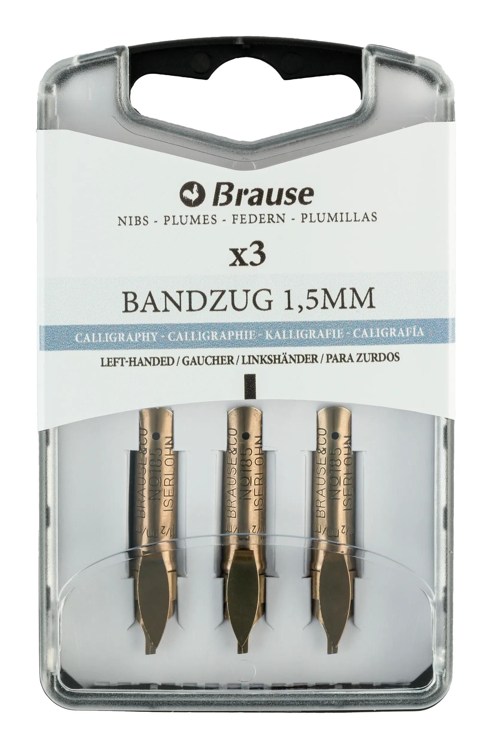 Brause Kalligraphie-Stift 5x Schachtel mit 3 Bandzugfedern für Linkshänder 318515B, BRAUSE