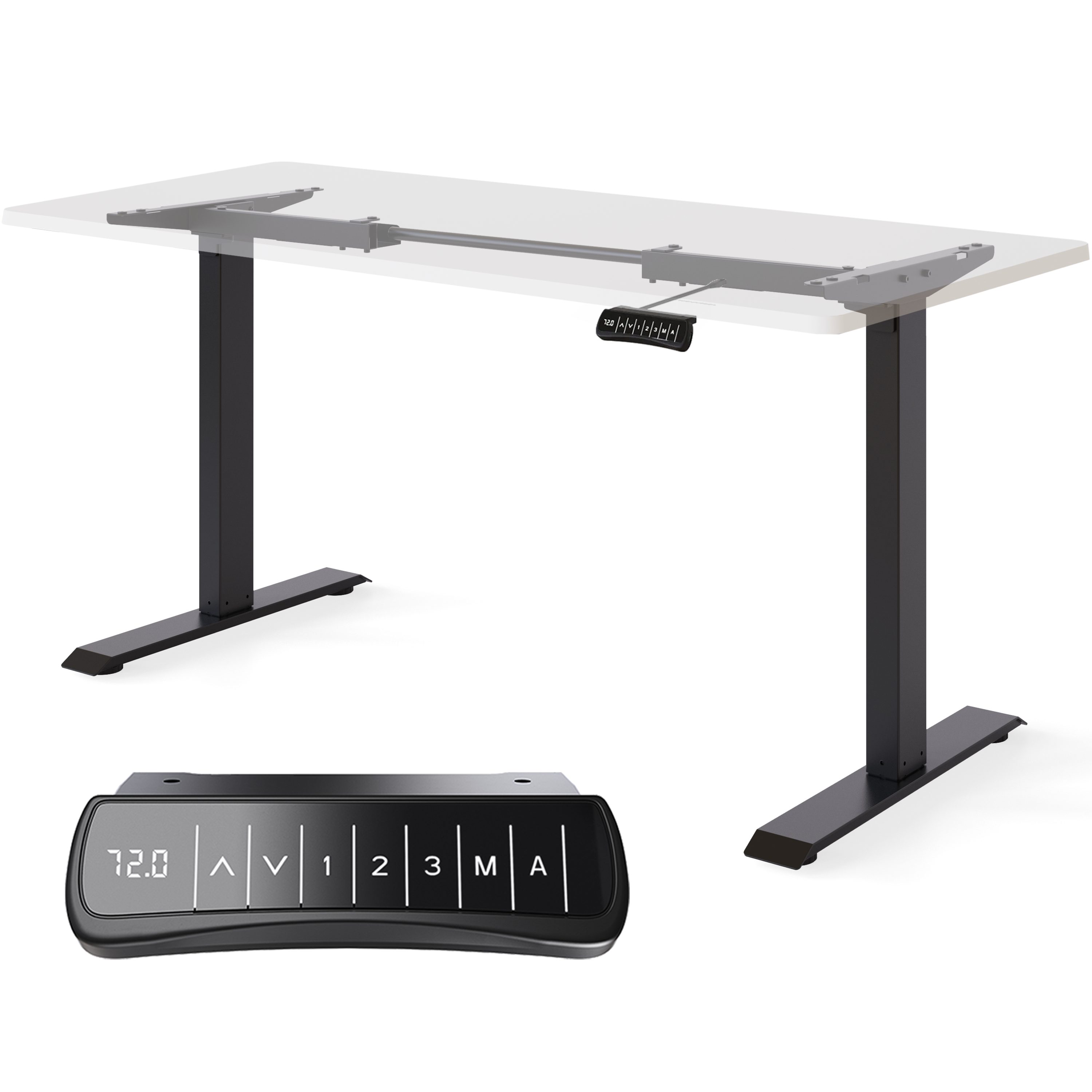DESKSPACE Tischgestell Pro Höhenverstellbares Tischgestell mit USB, Memory & Kollisionsschutz (Einzelartikel), Elektrisch höhenverstellbar, Memoryfunktion, USB, Kollisionsschutz