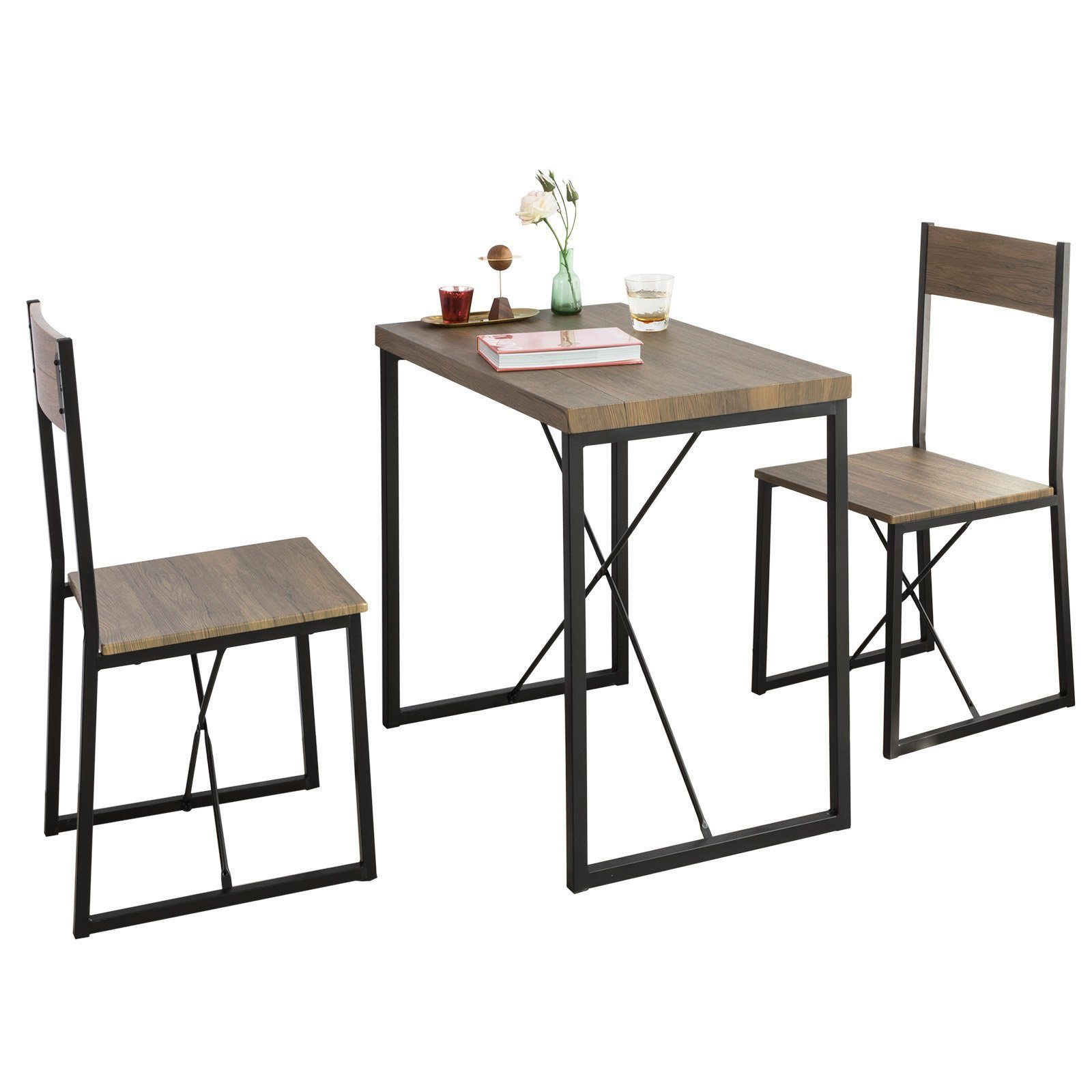 SoBuy Essgruppe »OGT19«, Esstisch mit 2 Stühlen Sitzgruppe Küchentisch  online kaufen | OTTO