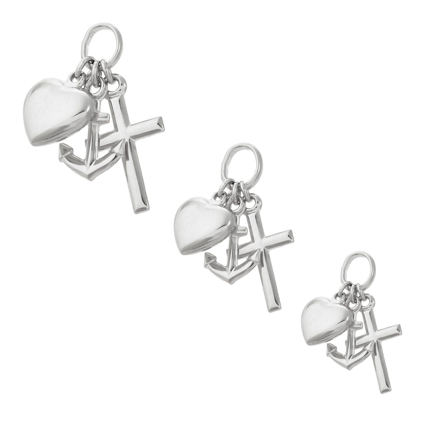 NKlaus Kettenanhänger Glaube Liebe Hoffnung 925 Sterlingsilber 7mm Klein (1 günstig online kaufen