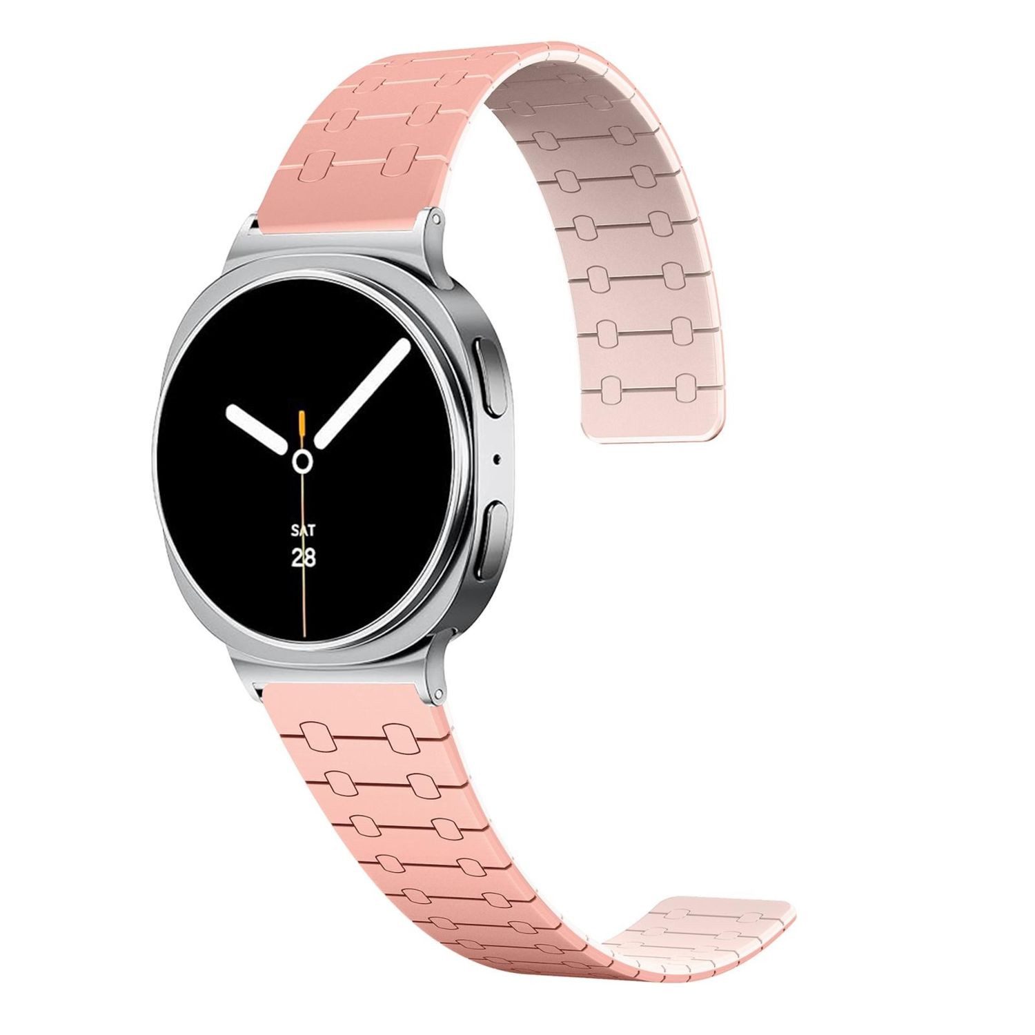 Wigento Smartwatch-Armband Für Samsung Galaxy Watch 8 / 8 Classic Color Silikon Armband Rosa, Flexibel, Hautfreundlich, Bequem, Leicht, Stilvoll