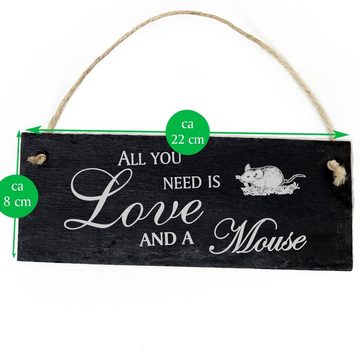 Dekolando Hängedekoration Maus 22x8cm All you need is Love and a Mouse