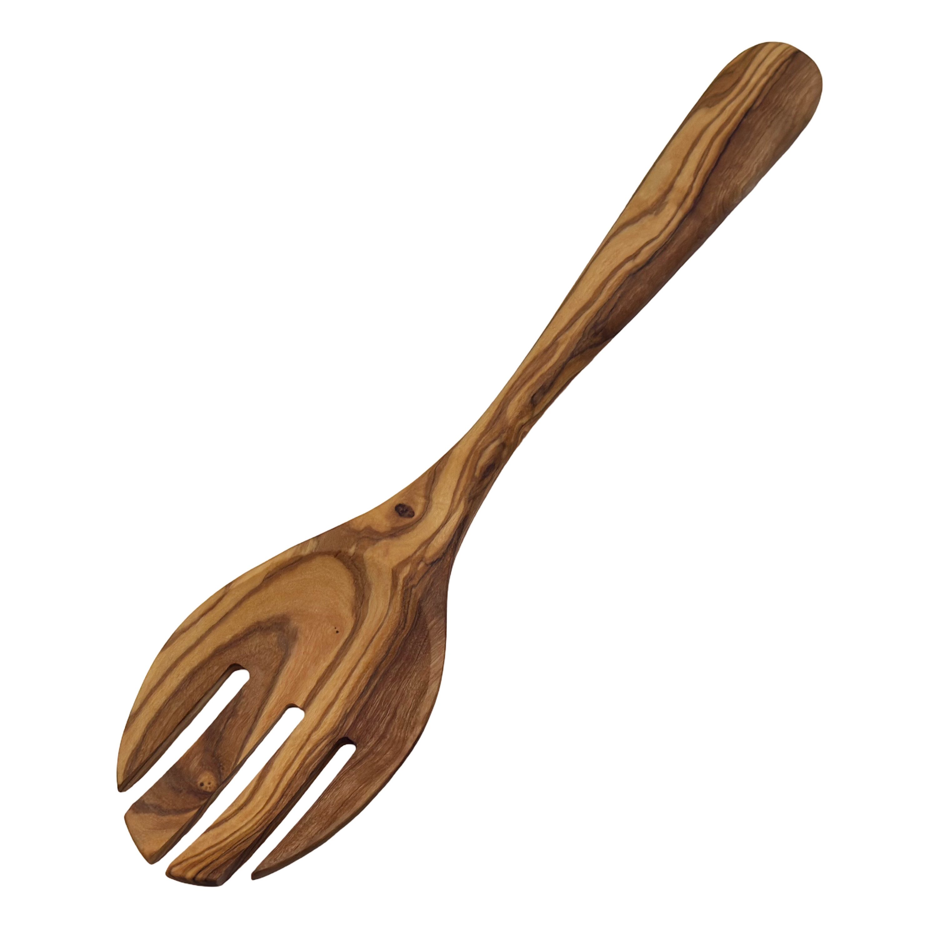 medina mood Serviergabel "Plaisir" oval - handgefertigt & ergonomisch aus Olivenholz (1 Stück)