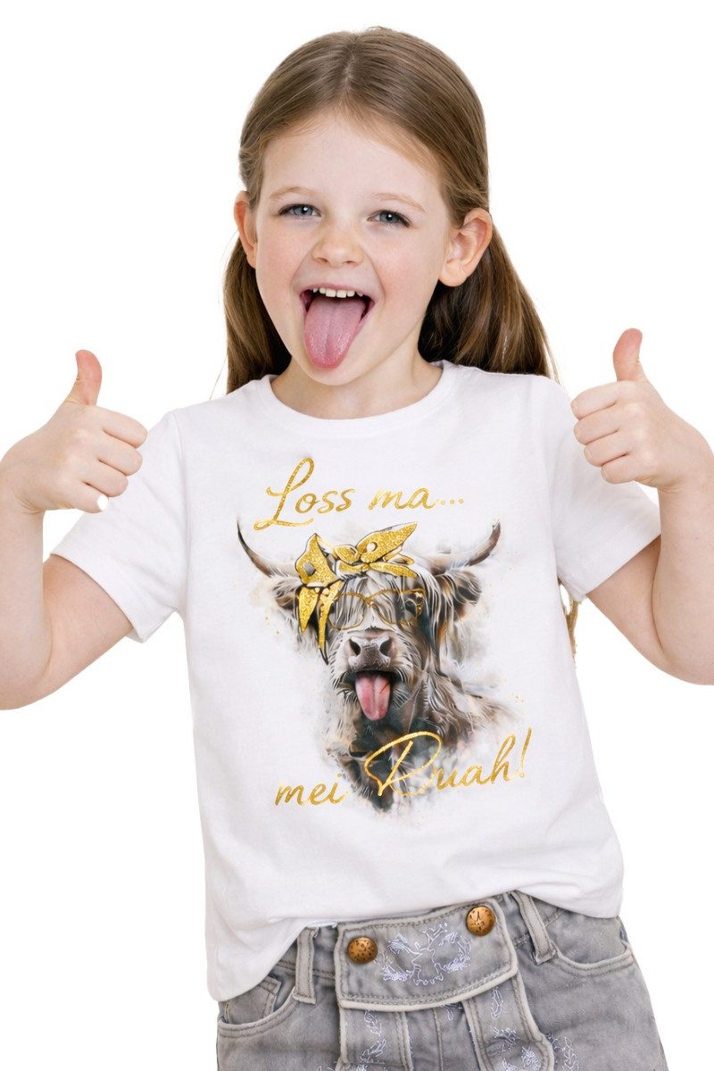 Trachtenbluse Trachtenshirt Kind - BRUNHILDE KIDS - weiß