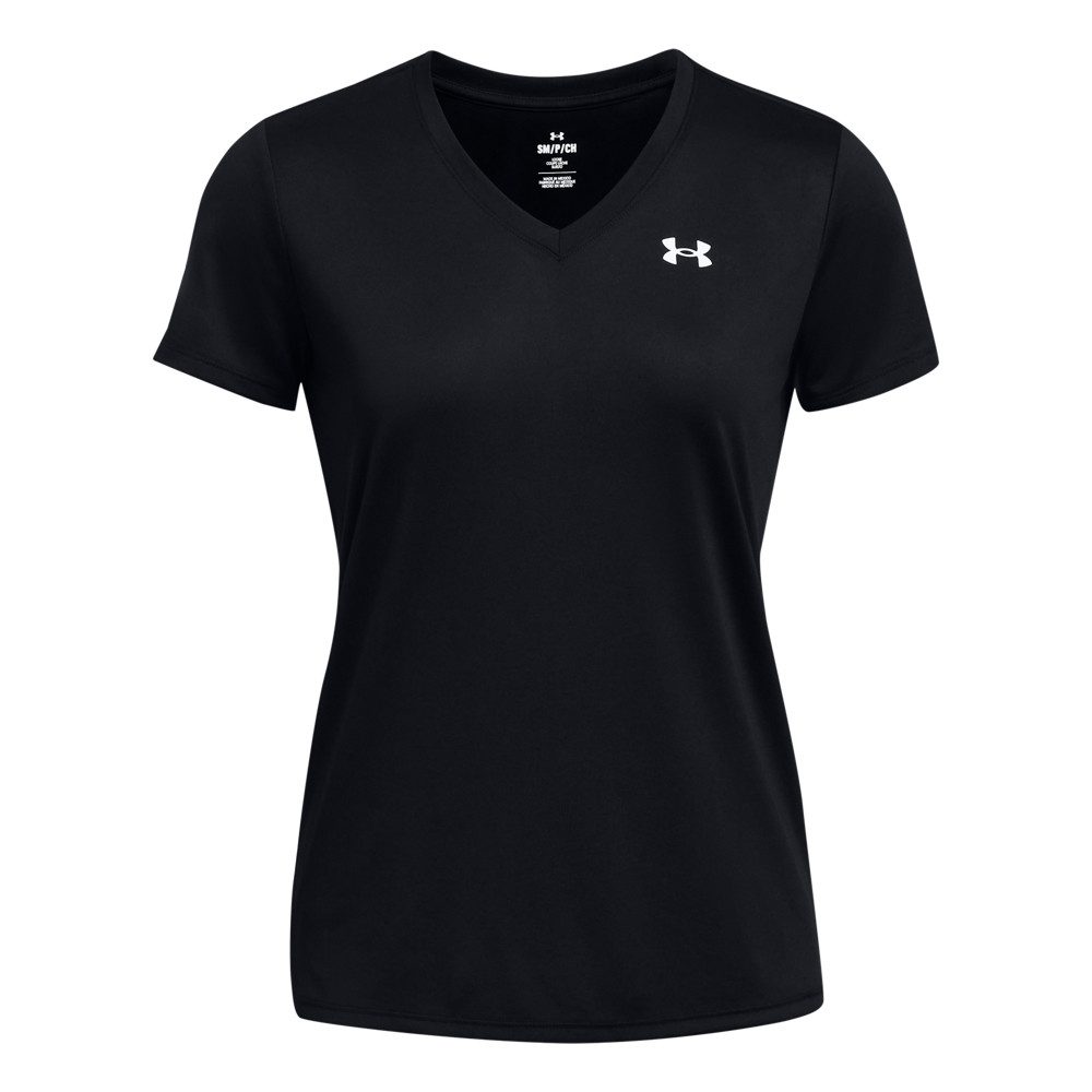 Under Armour® Trainingsshirt TECH SSV- SOLID normale Schnittform, gerader Rumpfabschluss, V-Ausschnitt