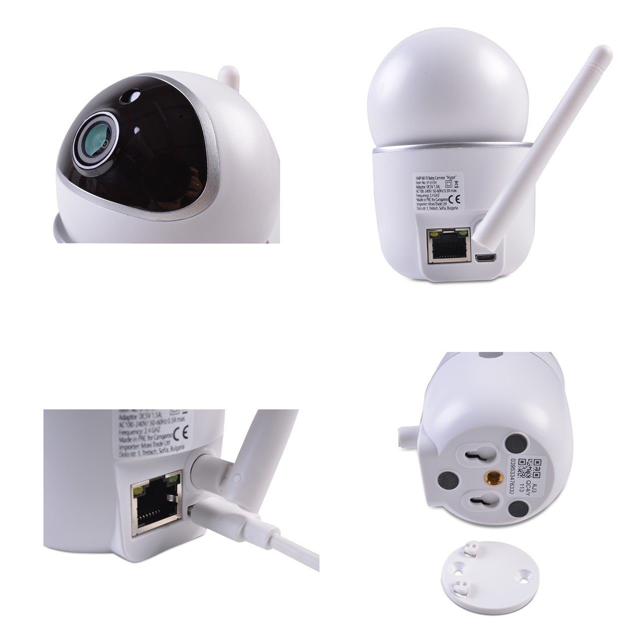 Hype, Nachsicht Video-Babyphone Cangaroo Wi-Fi/Lan, 360° Kamera, Drehung, LED-Infrarot Babyphone