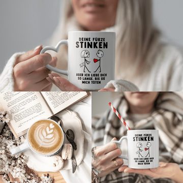 22Feels Tasse Deine Fürze Stinken Frauen Geschenk Jahrestag Valentinstag Hochzeitsta, Keramik, Made In Germany, Spülmaschinenfest, Herzhenkel