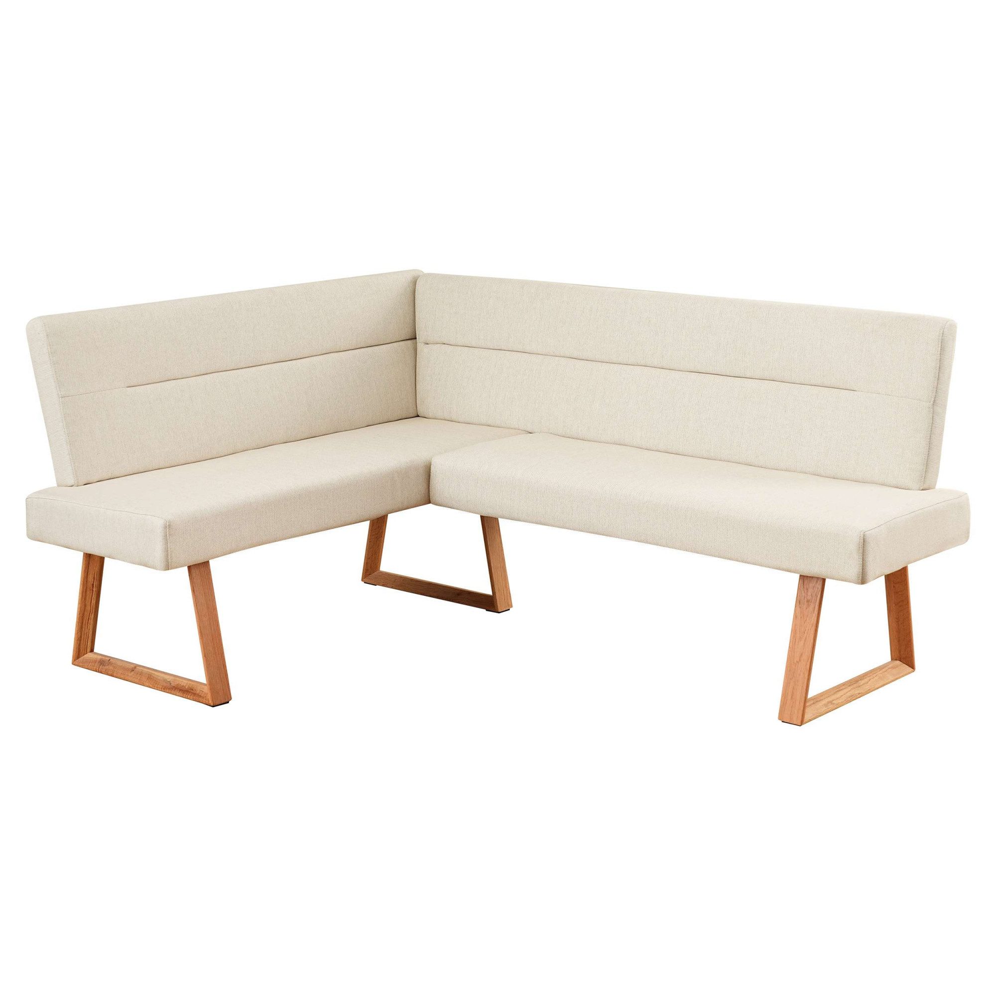 OTTO home Eckbank, Beine aus massiver Eiche, pflegeleichtem Webstoff Bezug, Breite 190 cm
