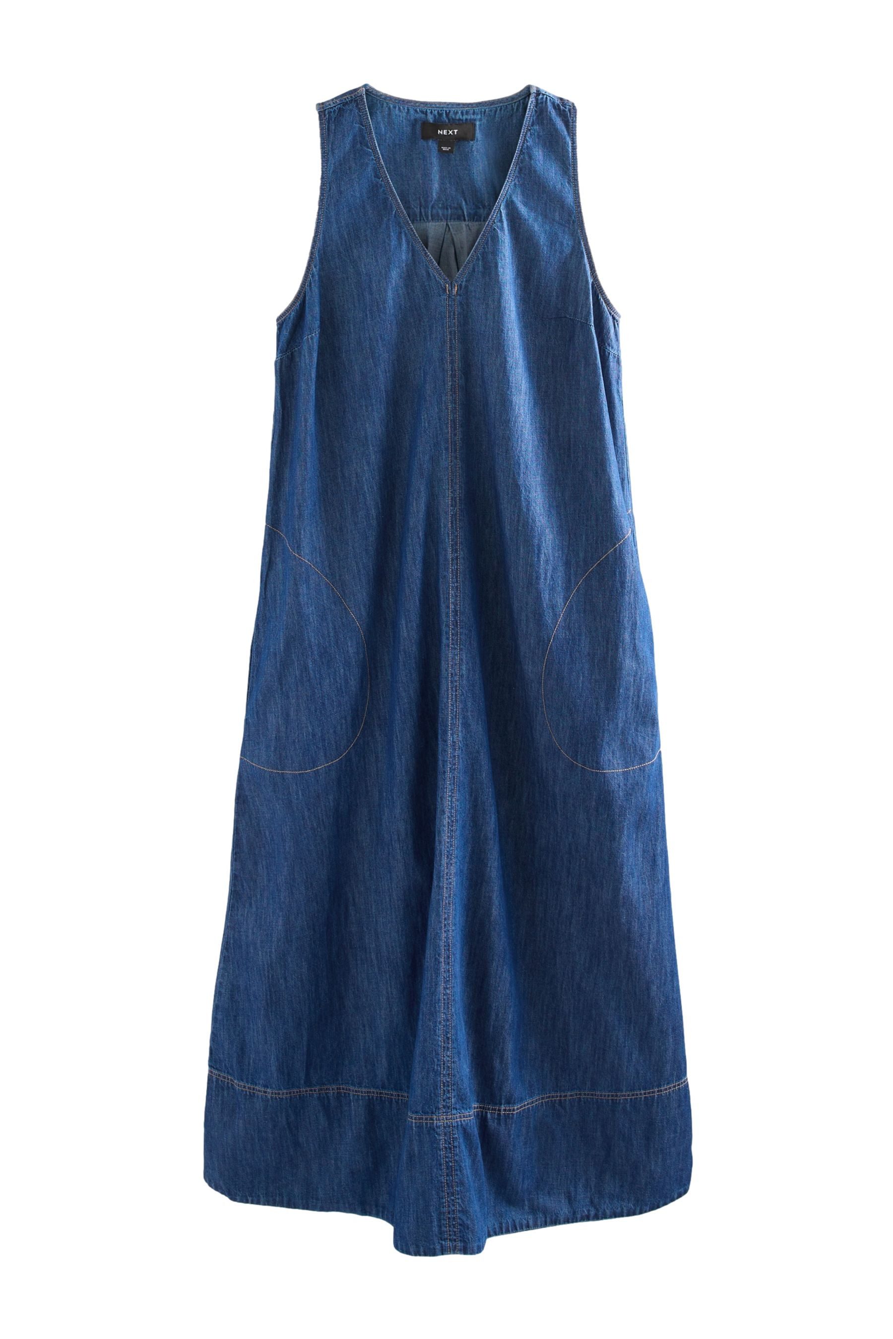 Next Maxikleid Denim-Maxikleid mit V-Ausschnitt aus günstig online kaufen